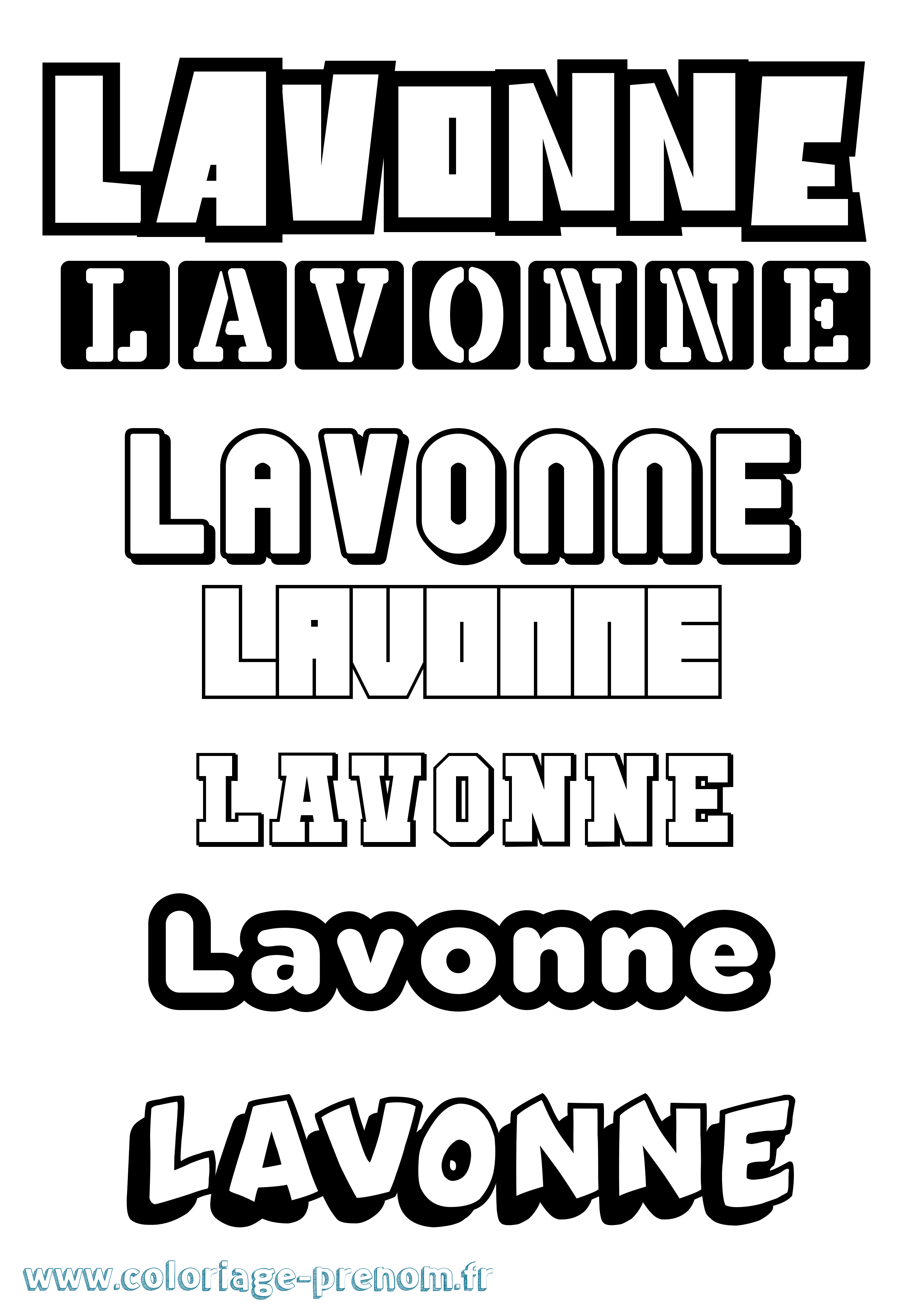 Coloriage Lavonne Simple Coloriage prénom Lavonne Simple