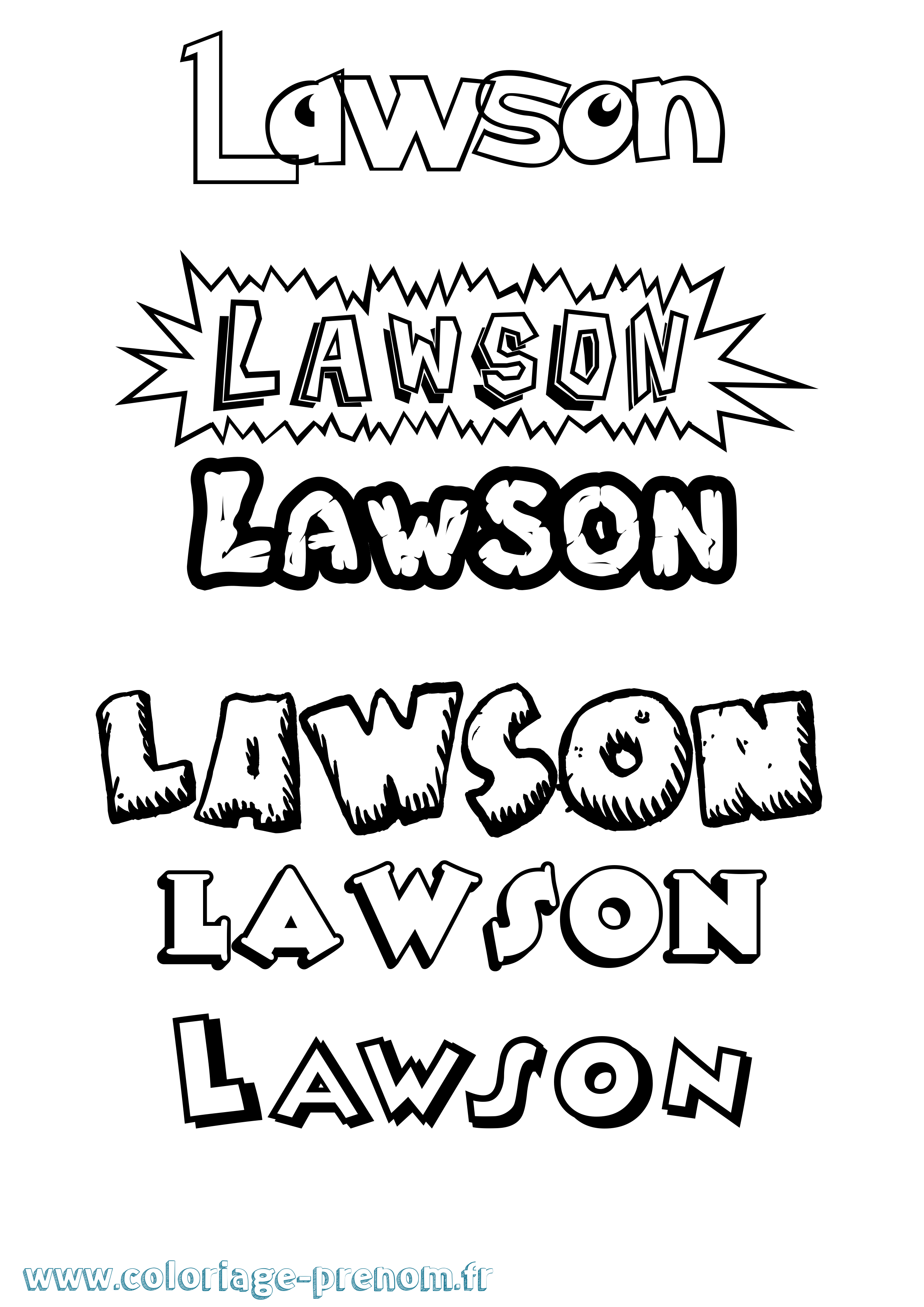 Coloriage Lawson Dessin Animé Coloriage prénom Lawson Dessin Animé
