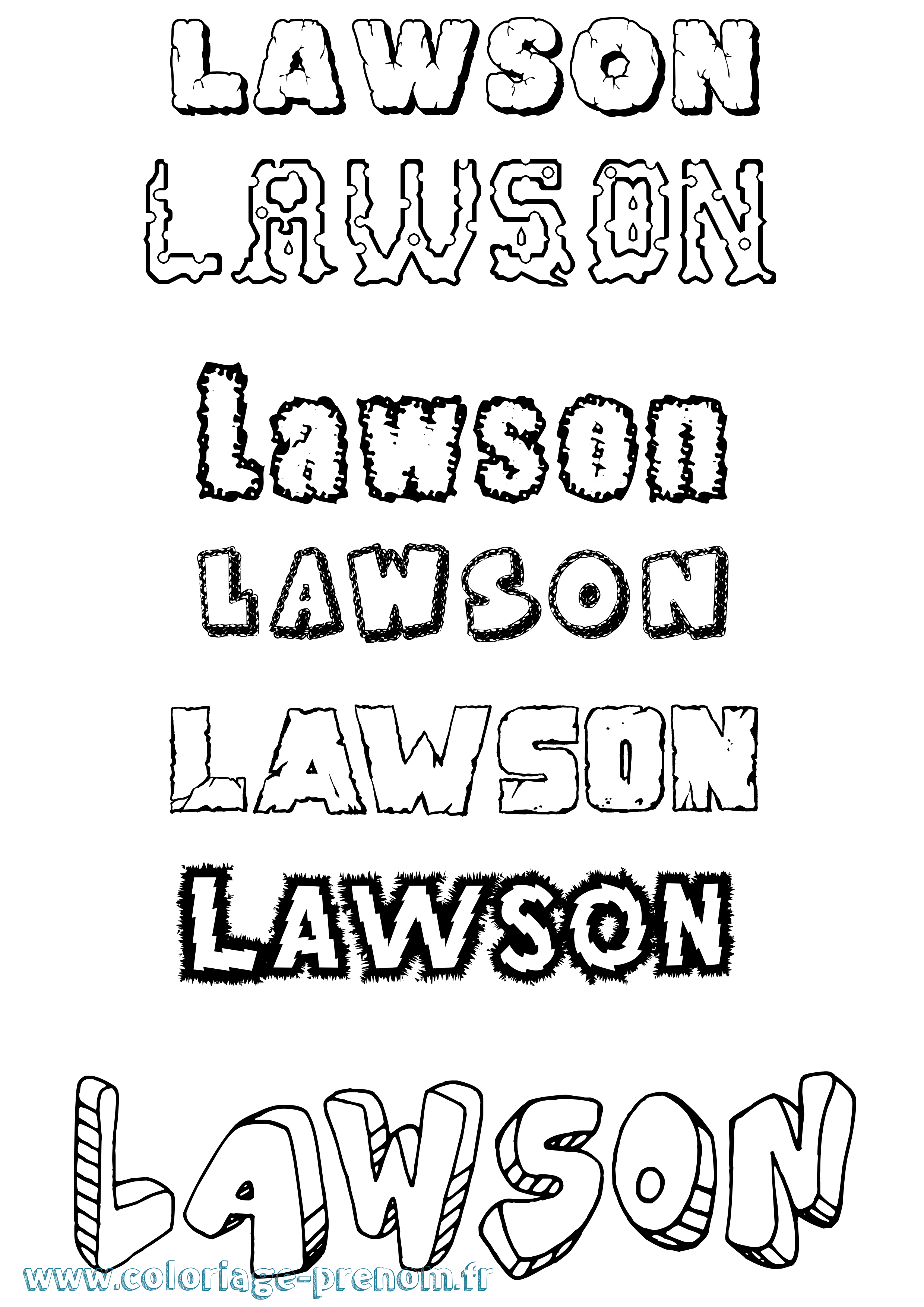 Coloriage Lawson Destructuré Coloriage prénom Lawson Destructuré