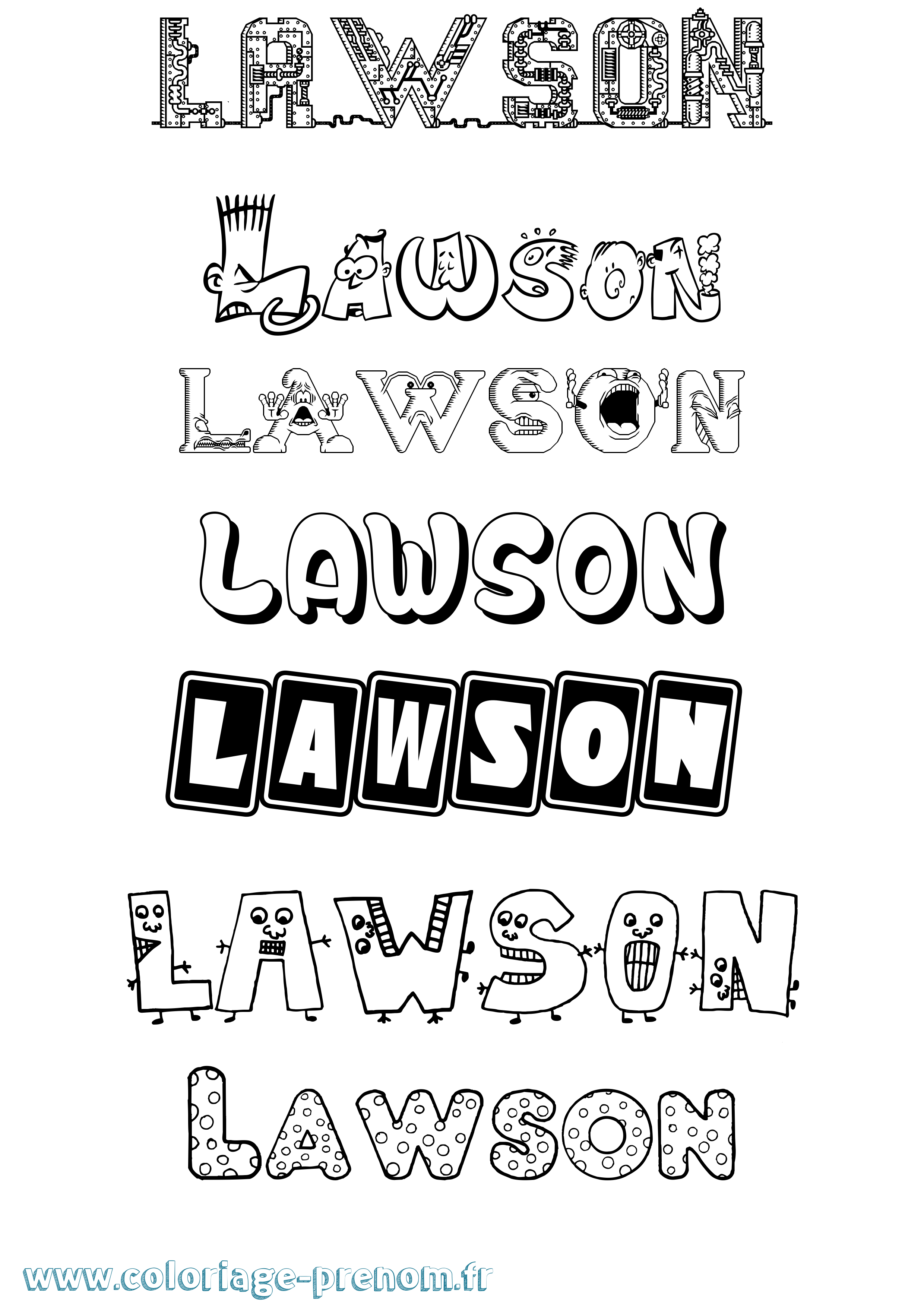 Coloriage Lawson Fun Coloriage prénom Lawson Fun