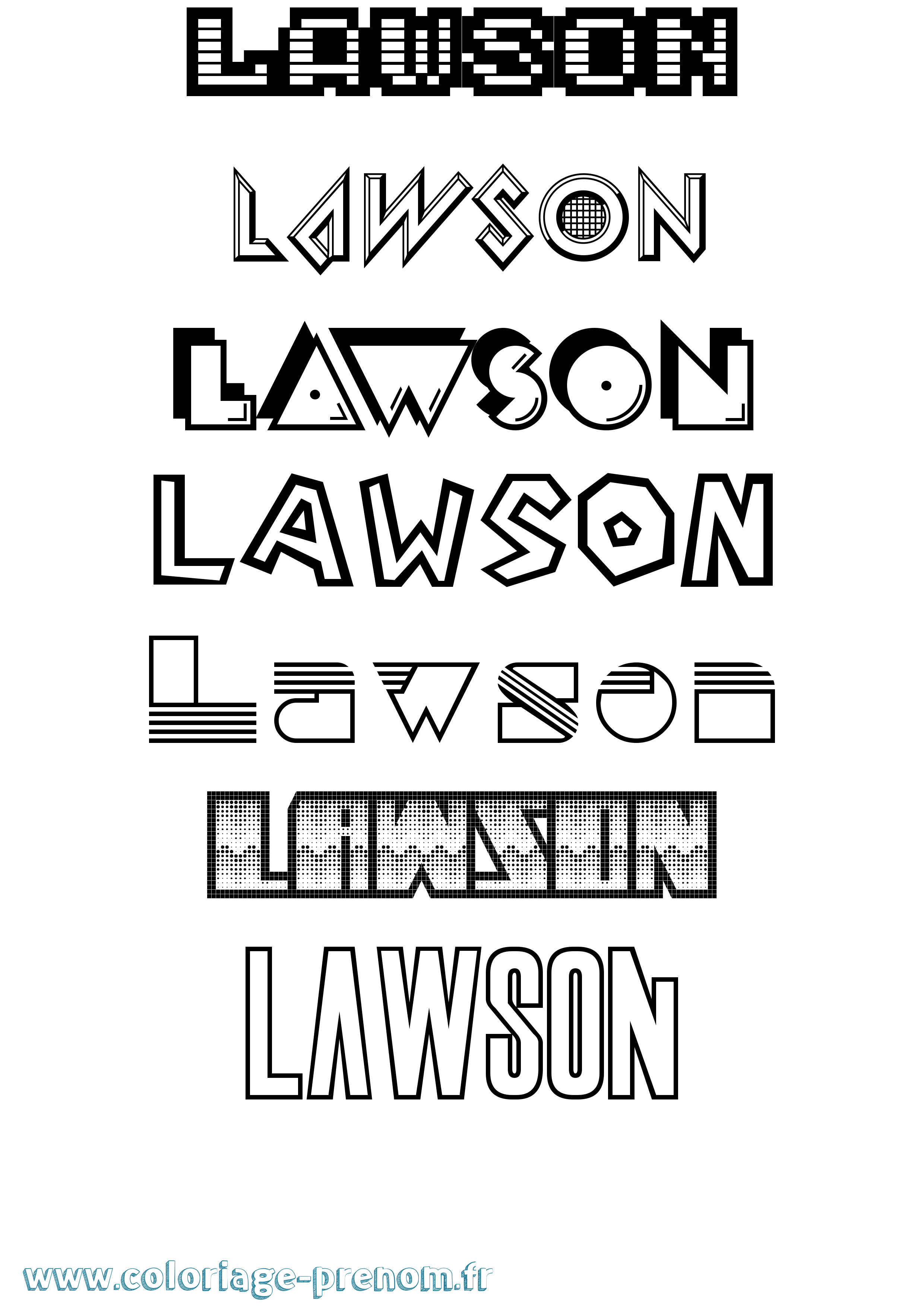 Coloriage Lawson Jeux Vidéos Coloriage prénom Lawson Jeux Vidéos