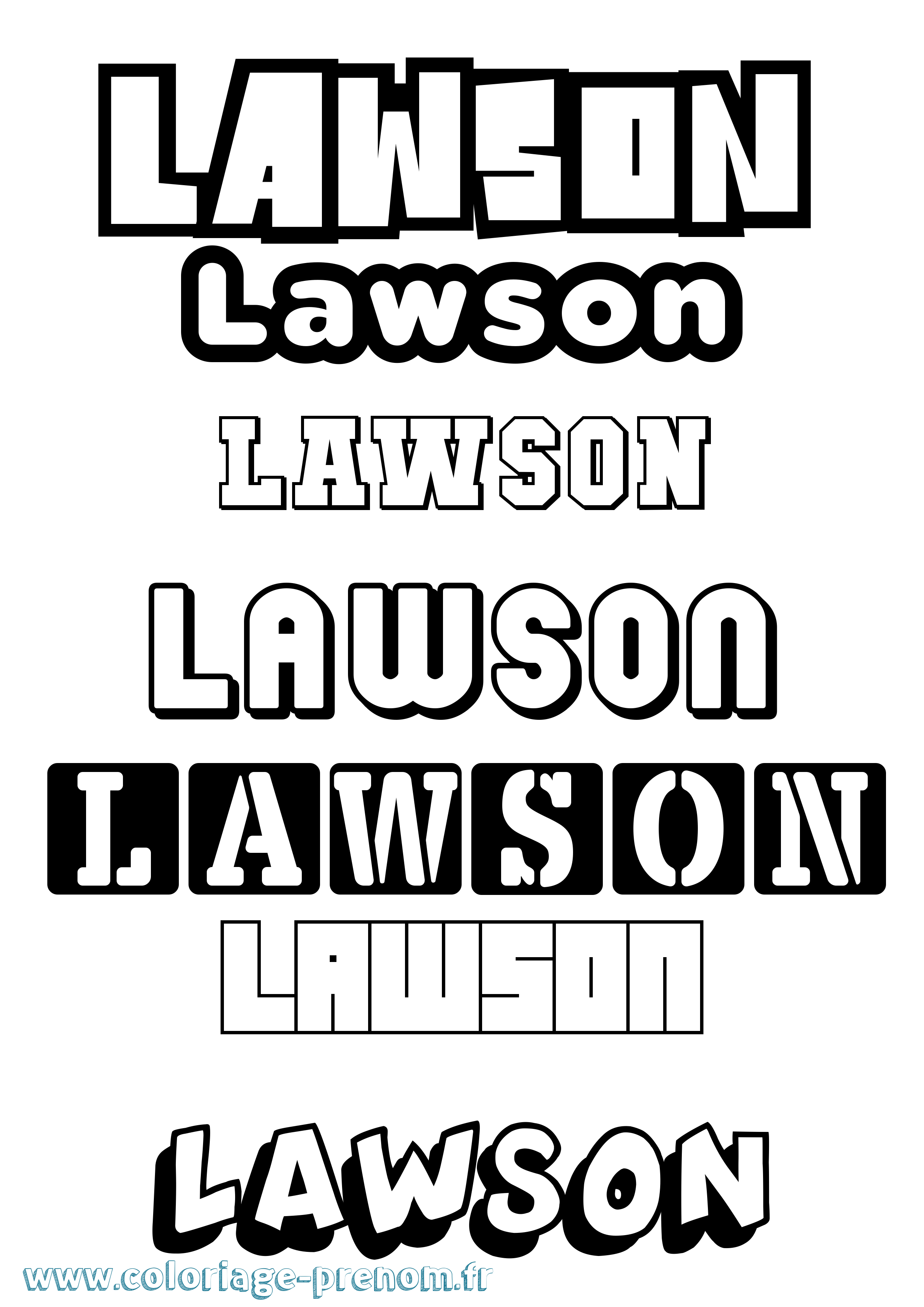 Coloriage Lawson Simple Coloriage prénom Lawson Simple