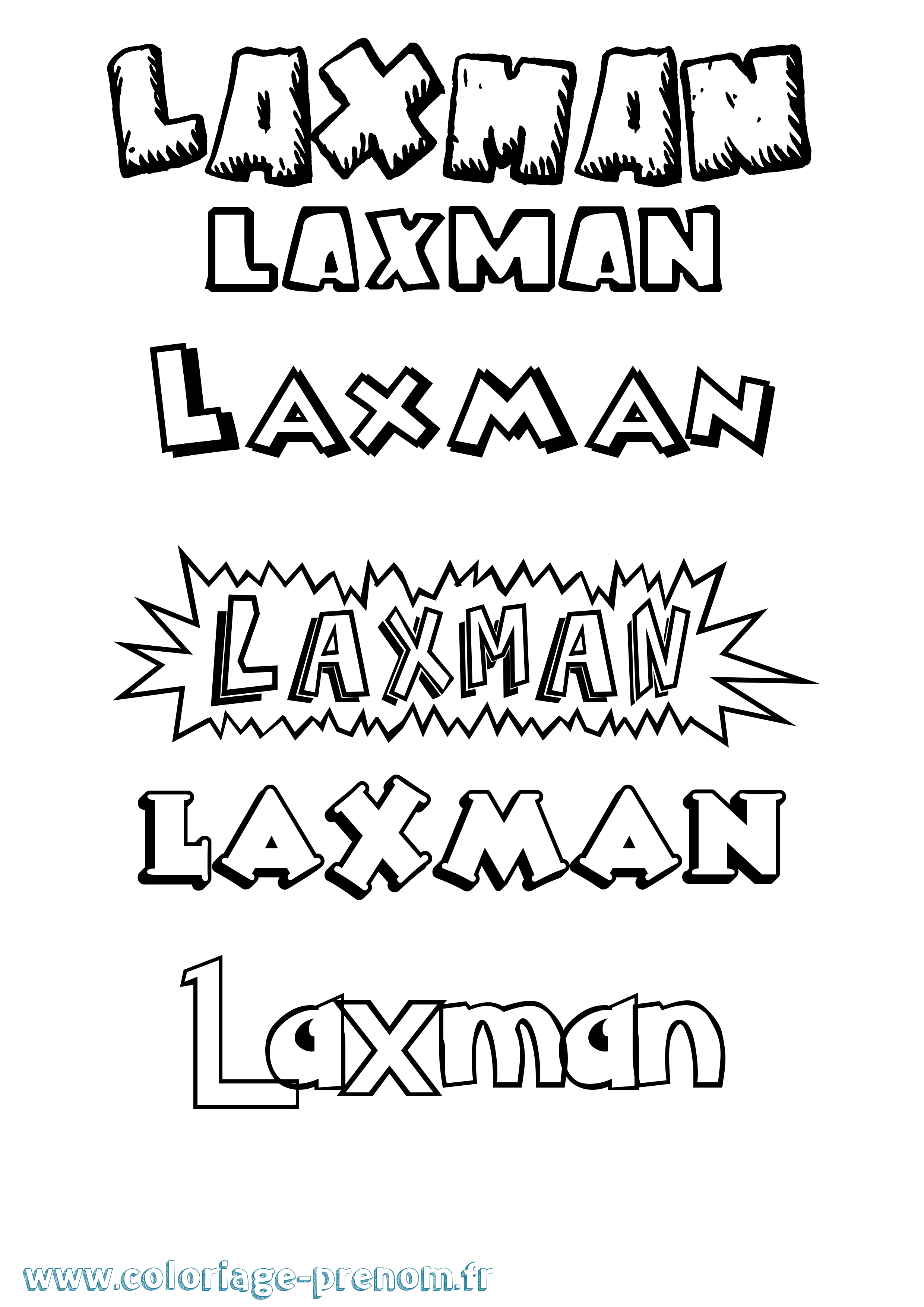 Coloriage Laxman Dessin Animé Coloriage prénom Laxman Dessin Animé