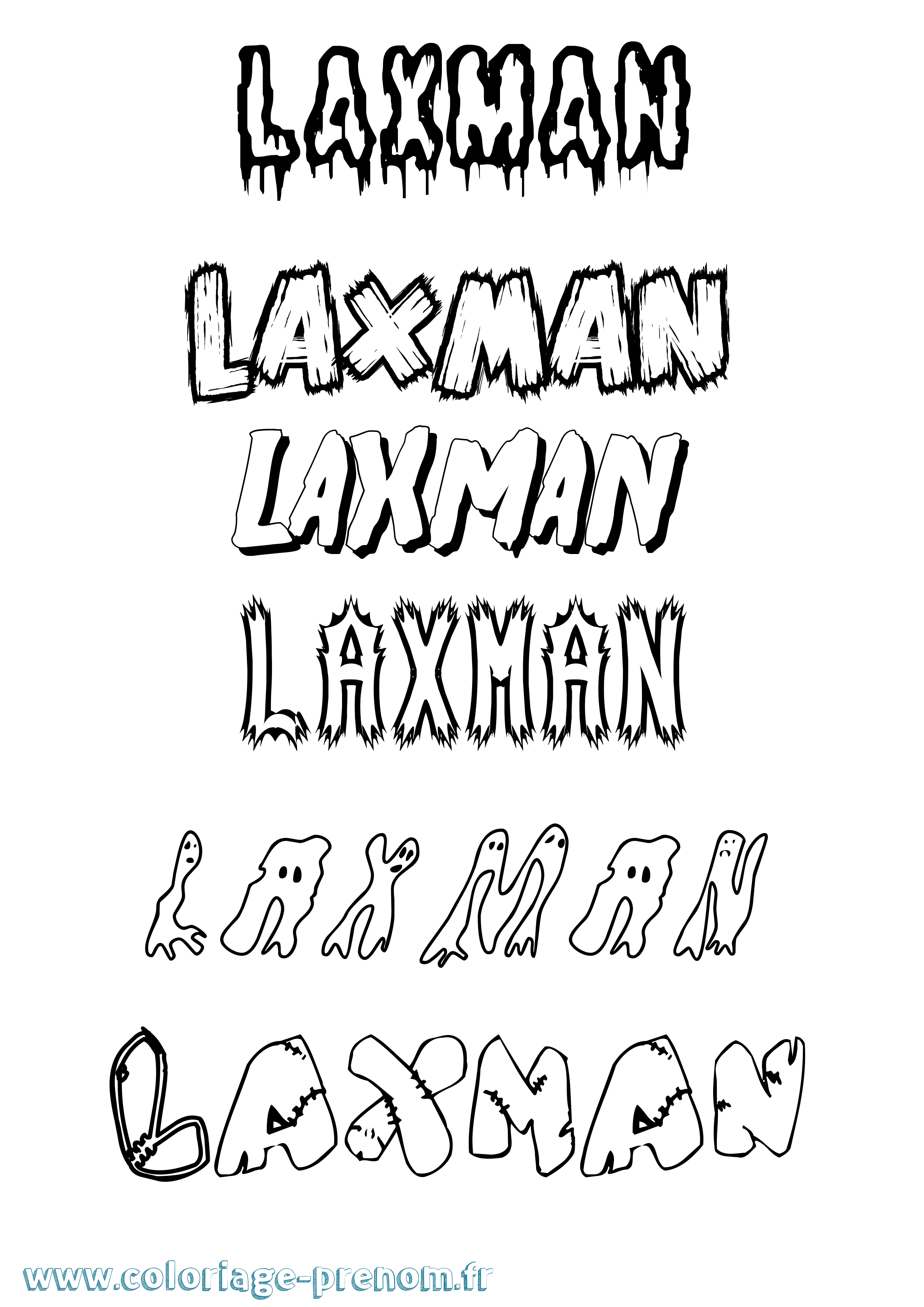 Coloriage Laxman Frisson Coloriage prénom Laxman Frisson