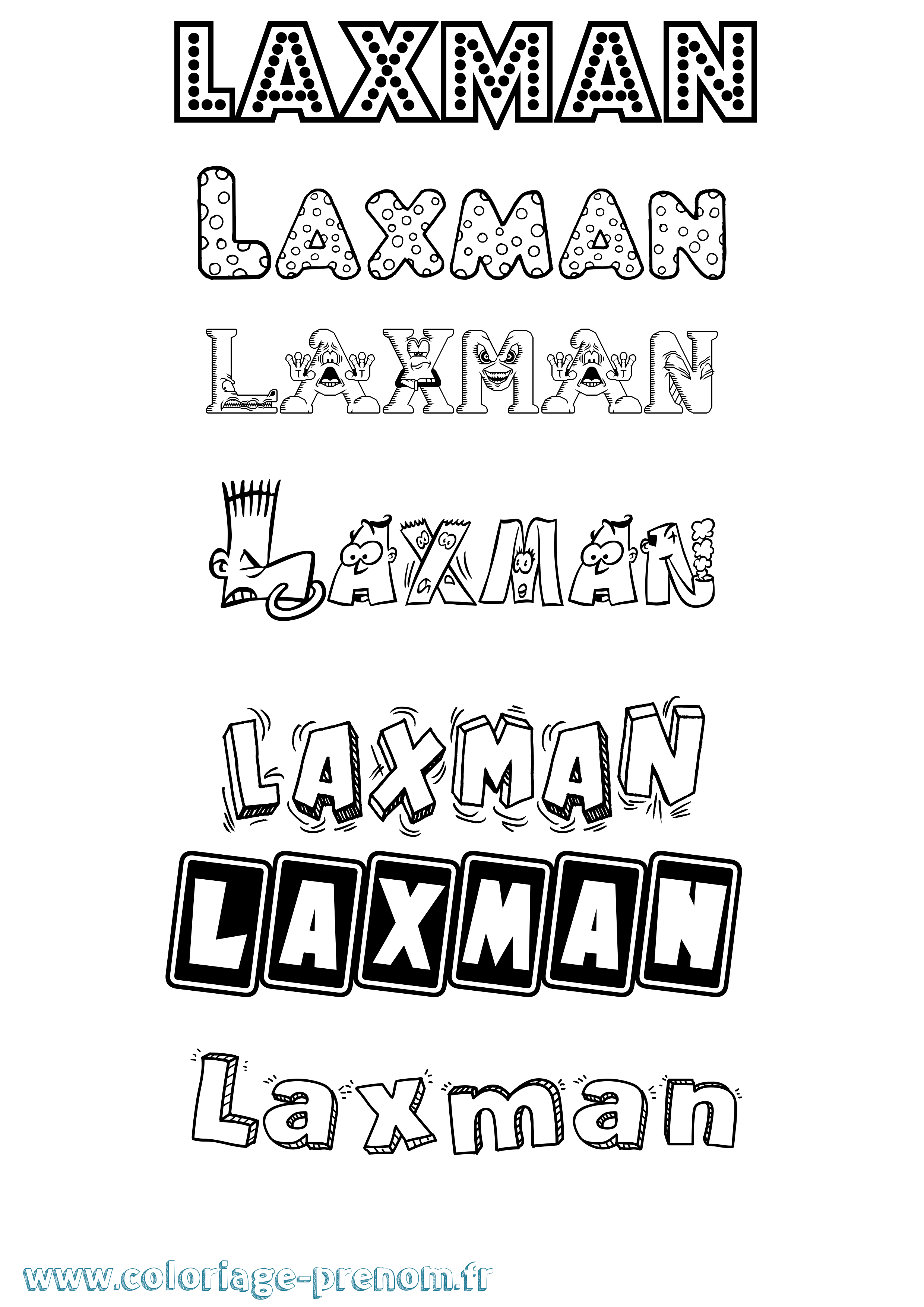 Coloriage Laxman Fun Coloriage prénom Laxman Fun