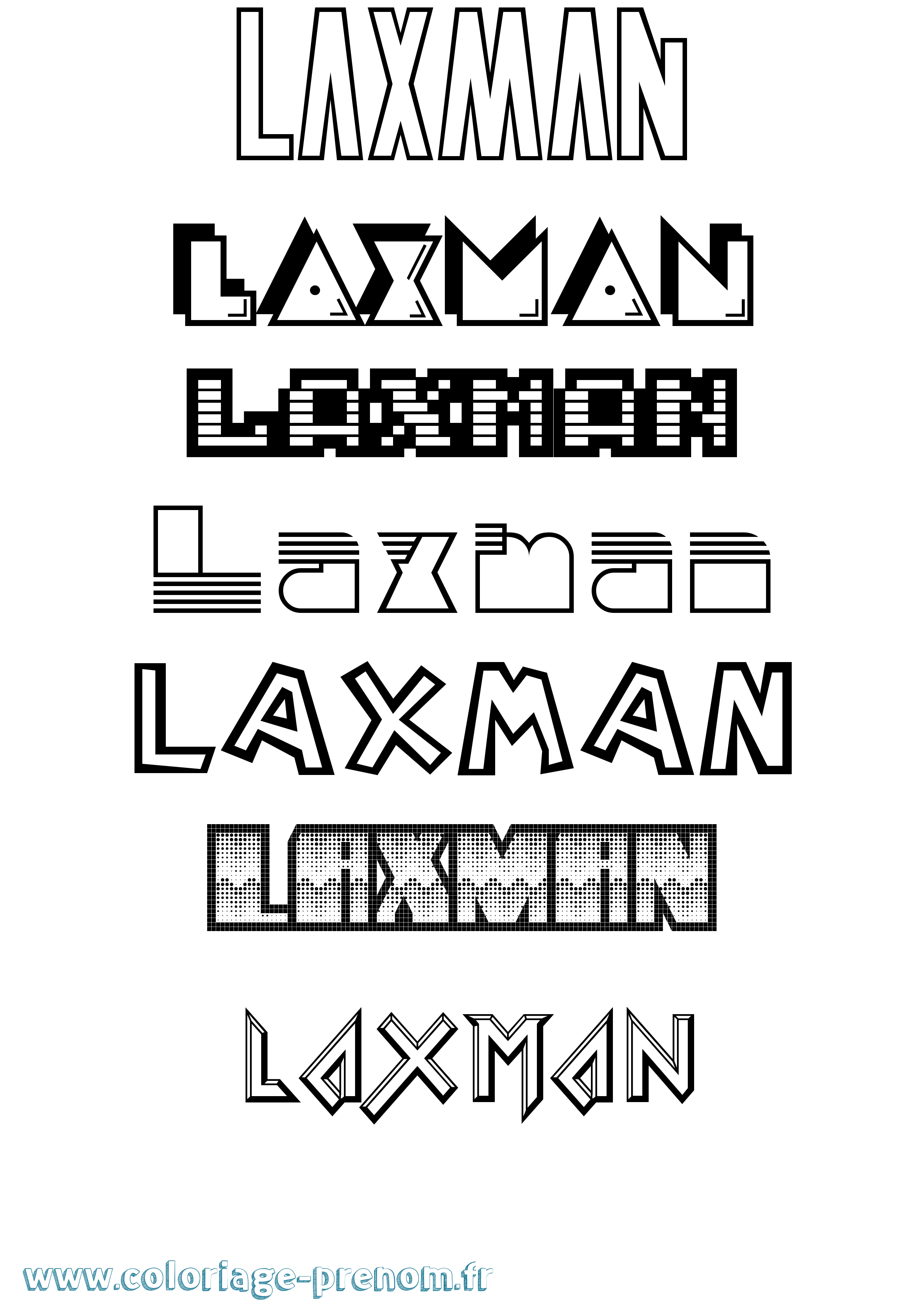 Coloriage Laxman Jeux Vidéos Coloriage prénom Laxman Jeux Vidéos