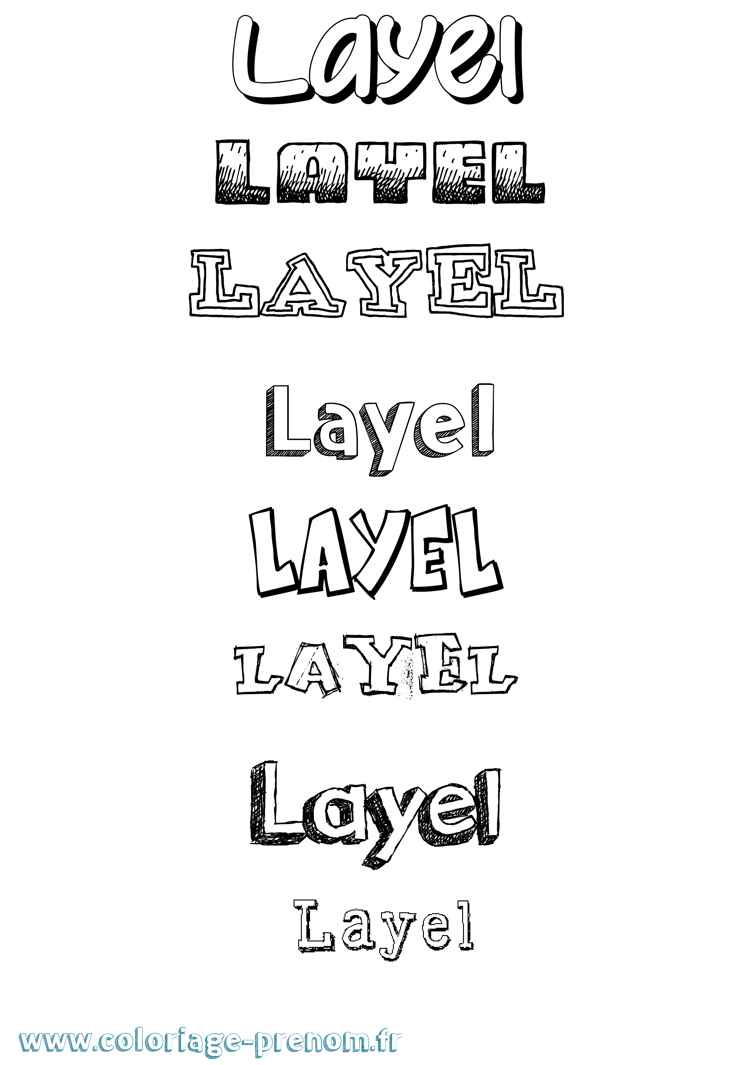 Coloriage Layel Dessiné Coloriage prénom Layel Dessiné