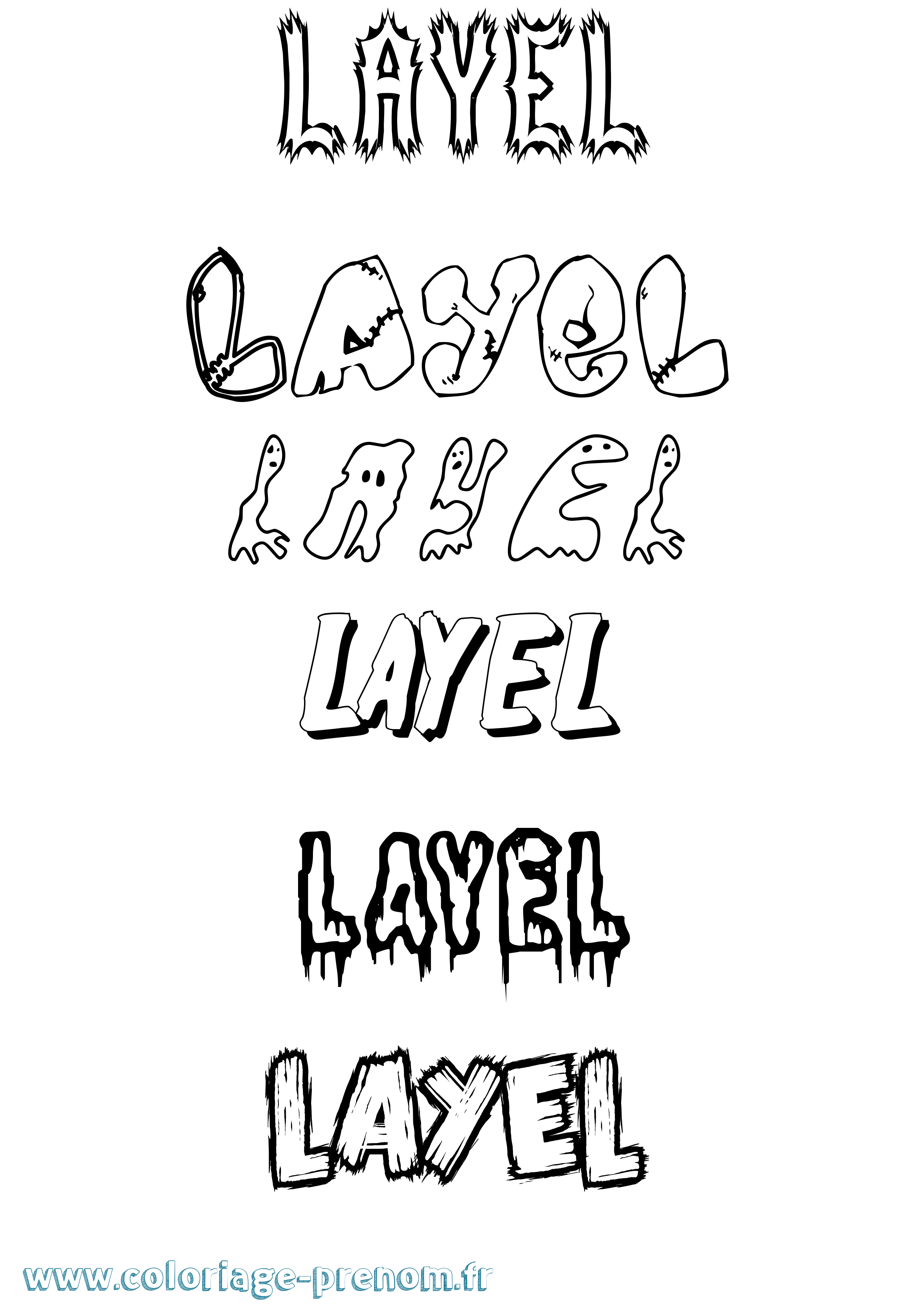 Coloriage Layel Frisson Coloriage prénom Layel Frisson