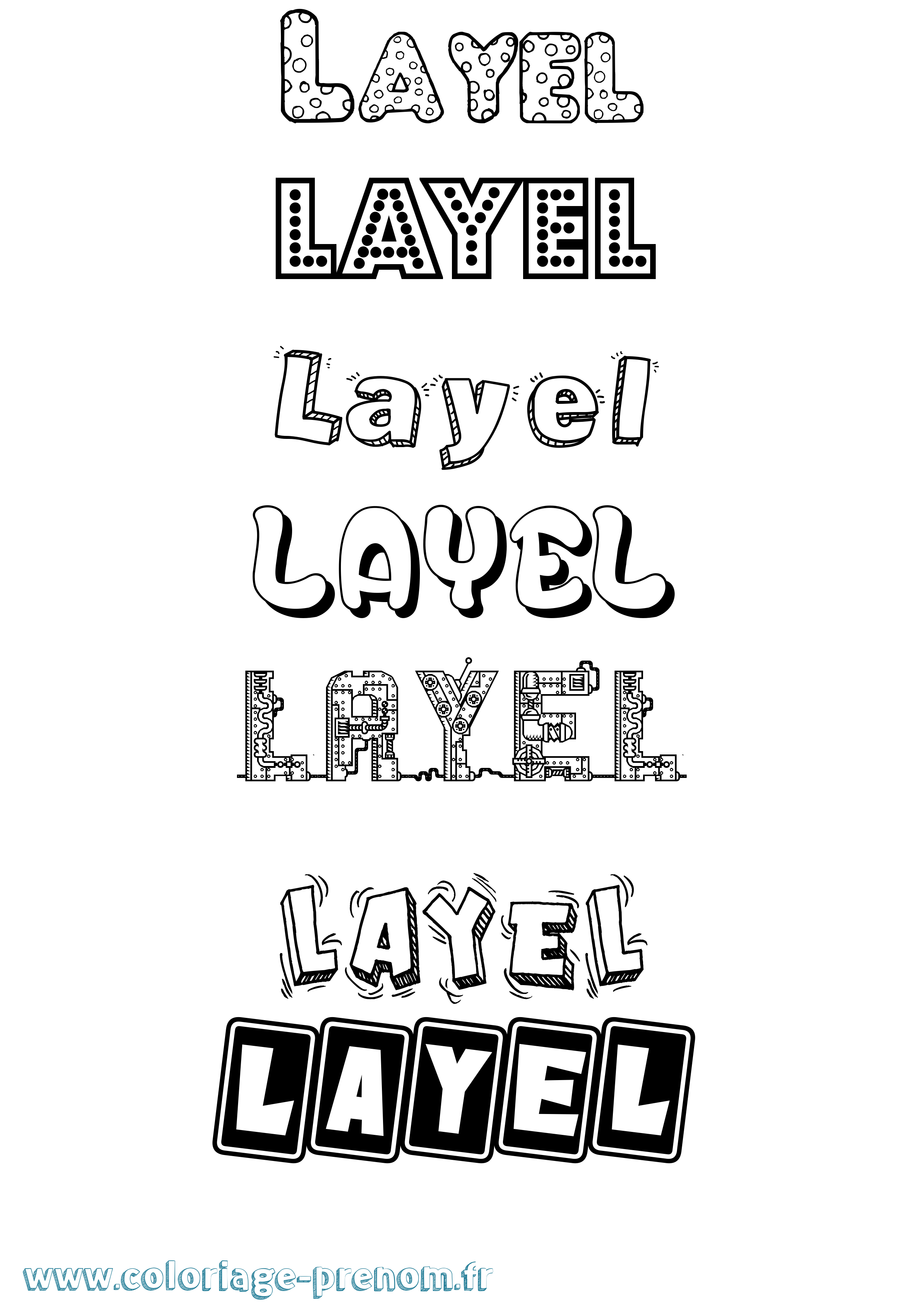 Coloriage Layel Fun Coloriage prénom Layel Fun