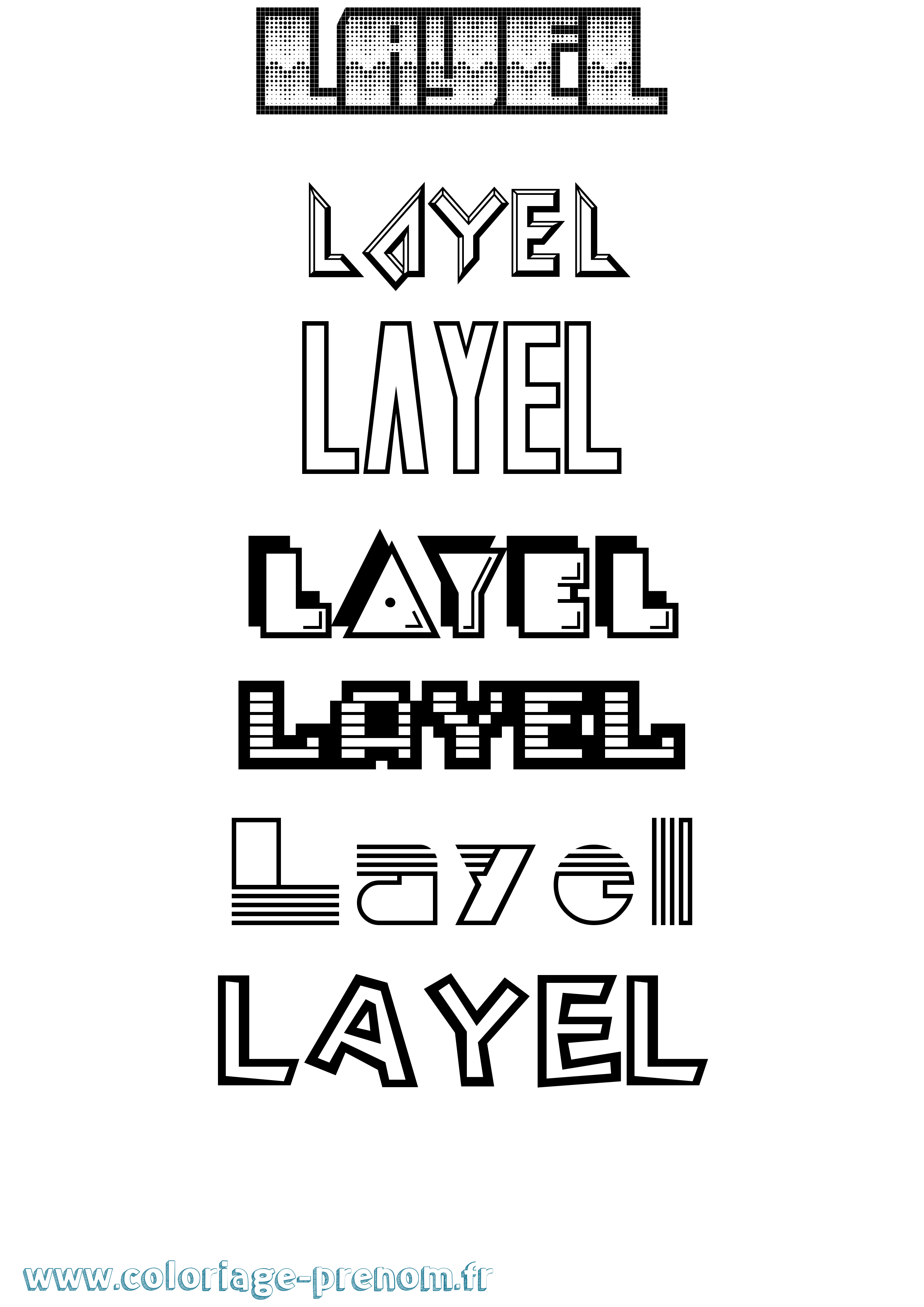 Coloriage Layel Jeux Vidéos Coloriage prénom Layel Jeux Vidéos