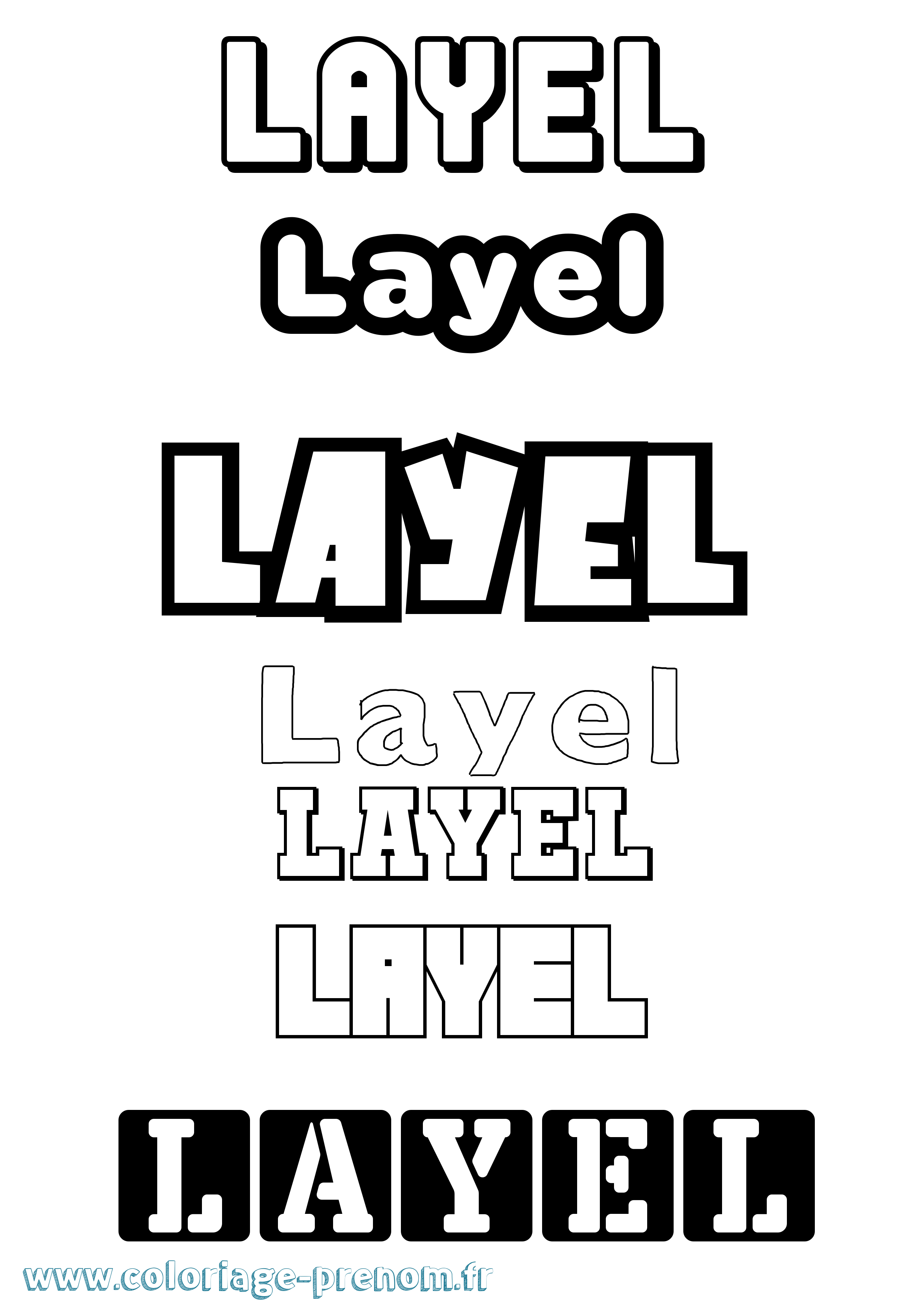 Coloriage Layel Simple Coloriage prénom Layel Simple