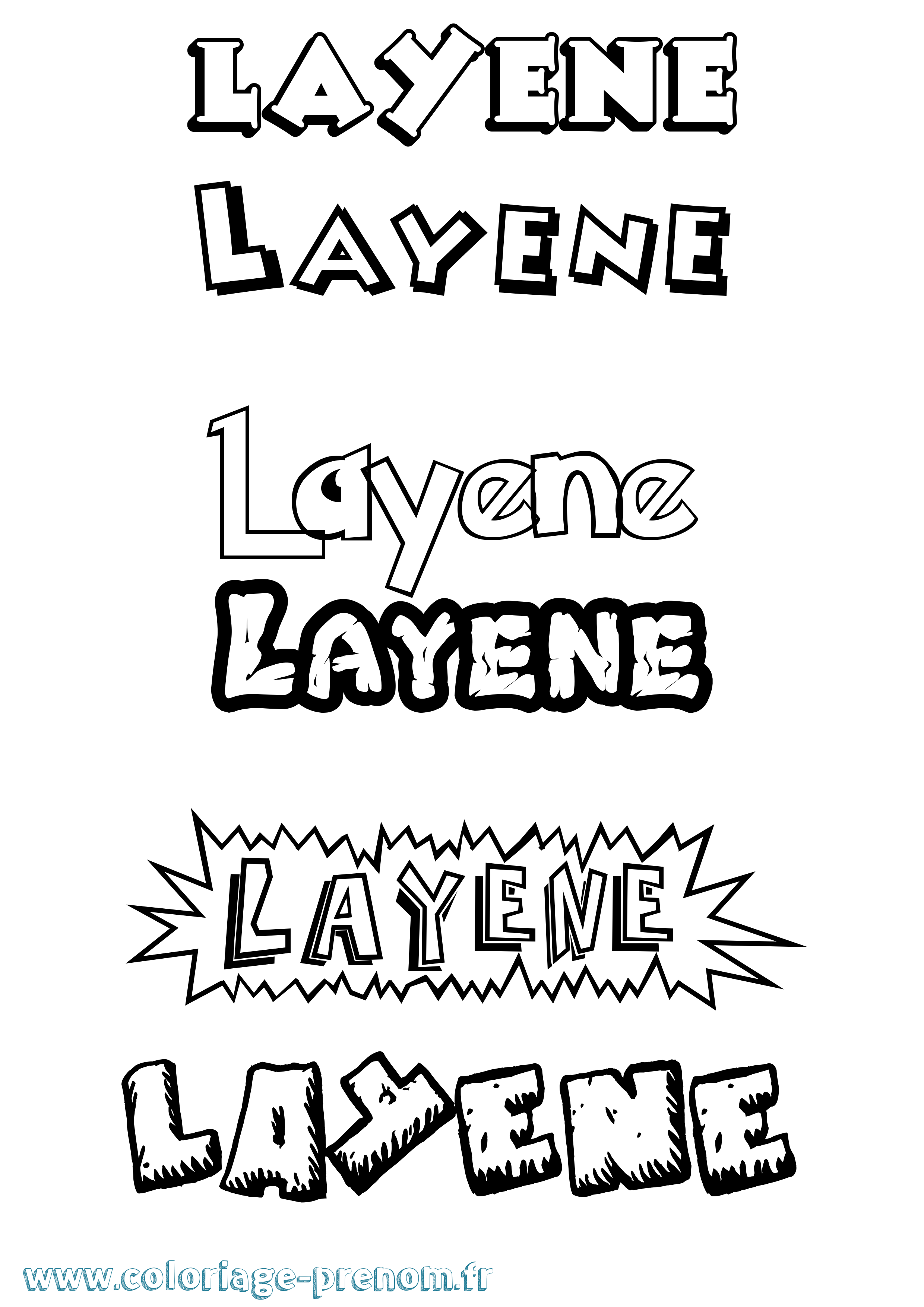 Coloriage Layene Dessin Animé Coloriage prénom Layene Dessin Animé