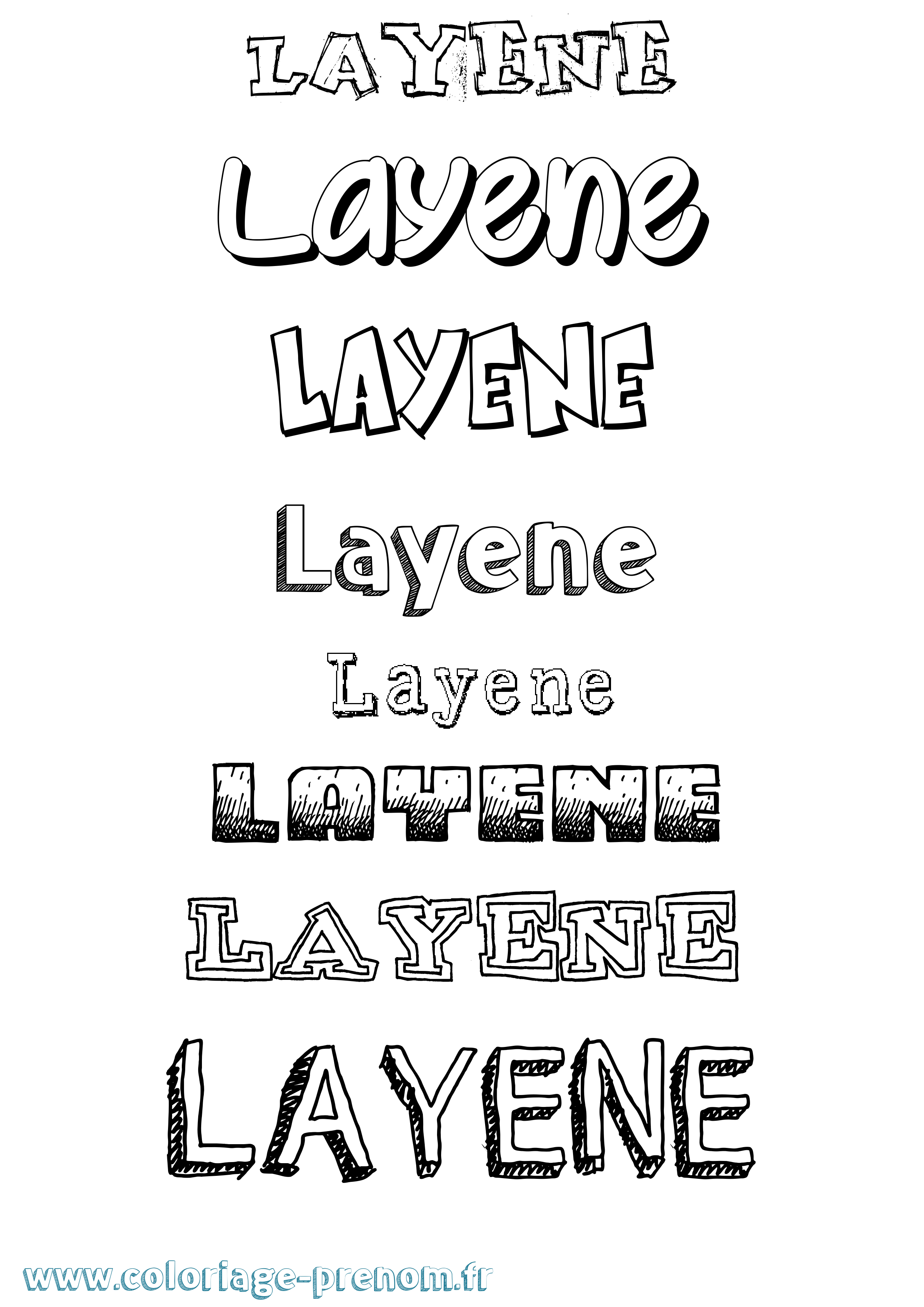 Coloriage Layene Dessiné Coloriage prénom Layene Dessiné