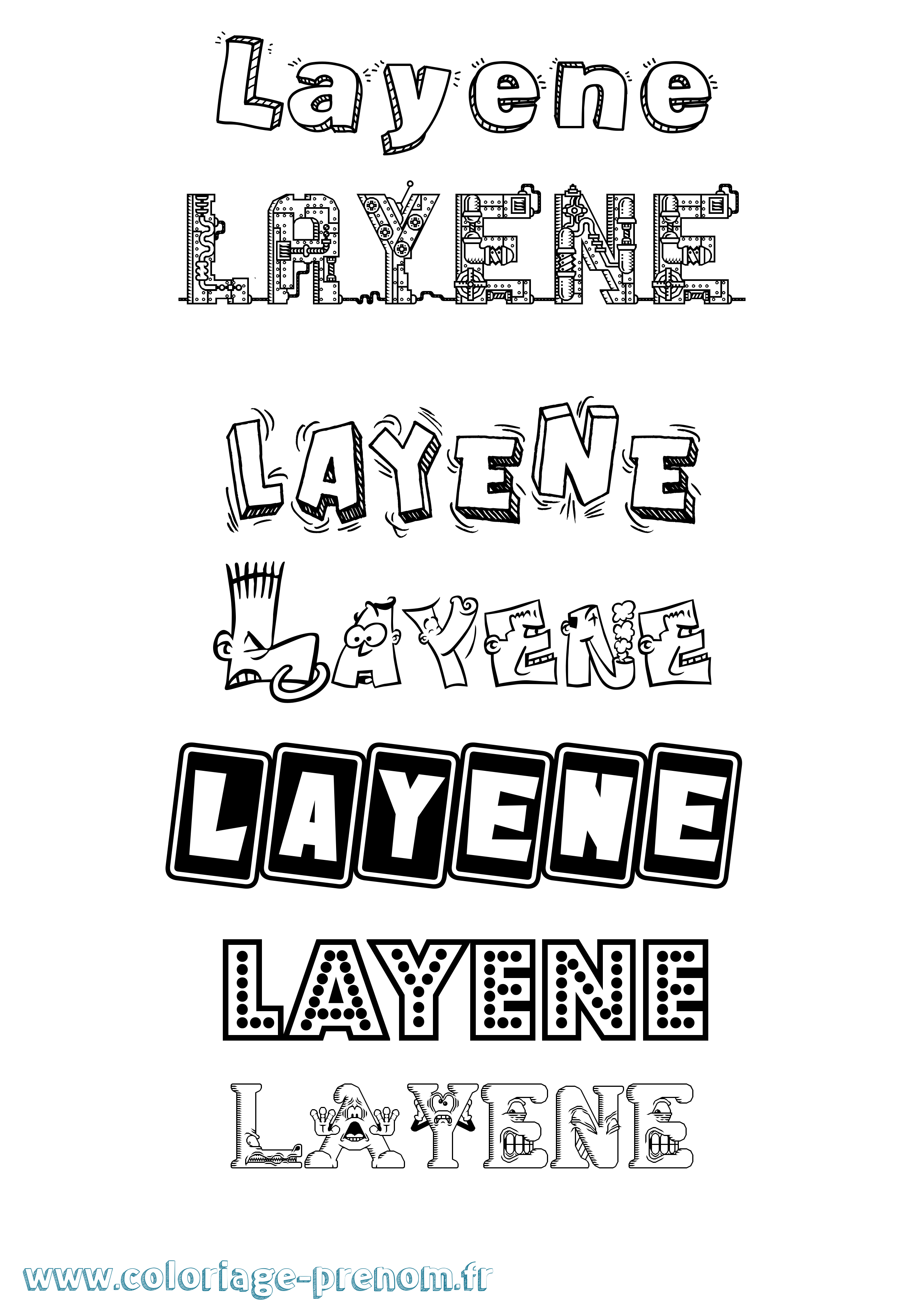 Coloriage Layene Fun Coloriage prénom Layene Fun