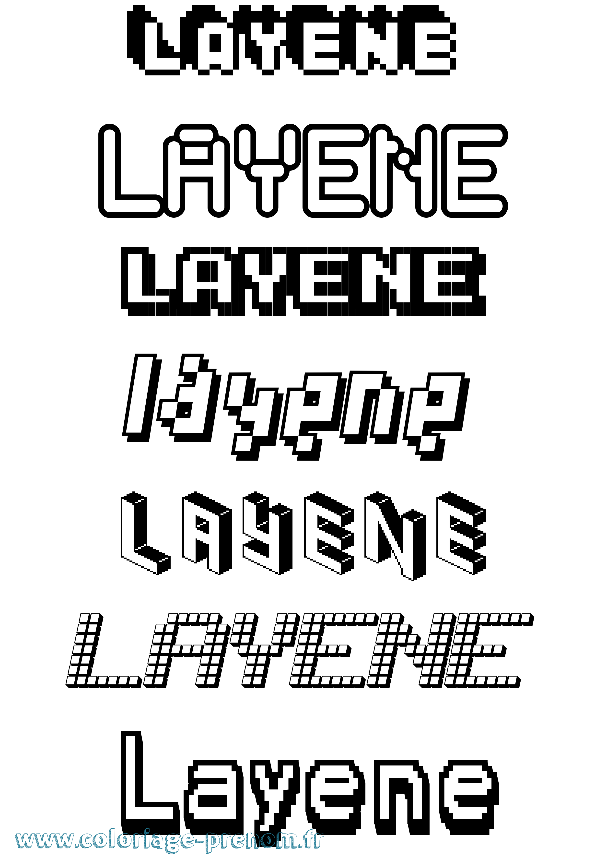 Coloriage Layene Pixel Coloriage prénom Layene Pixel