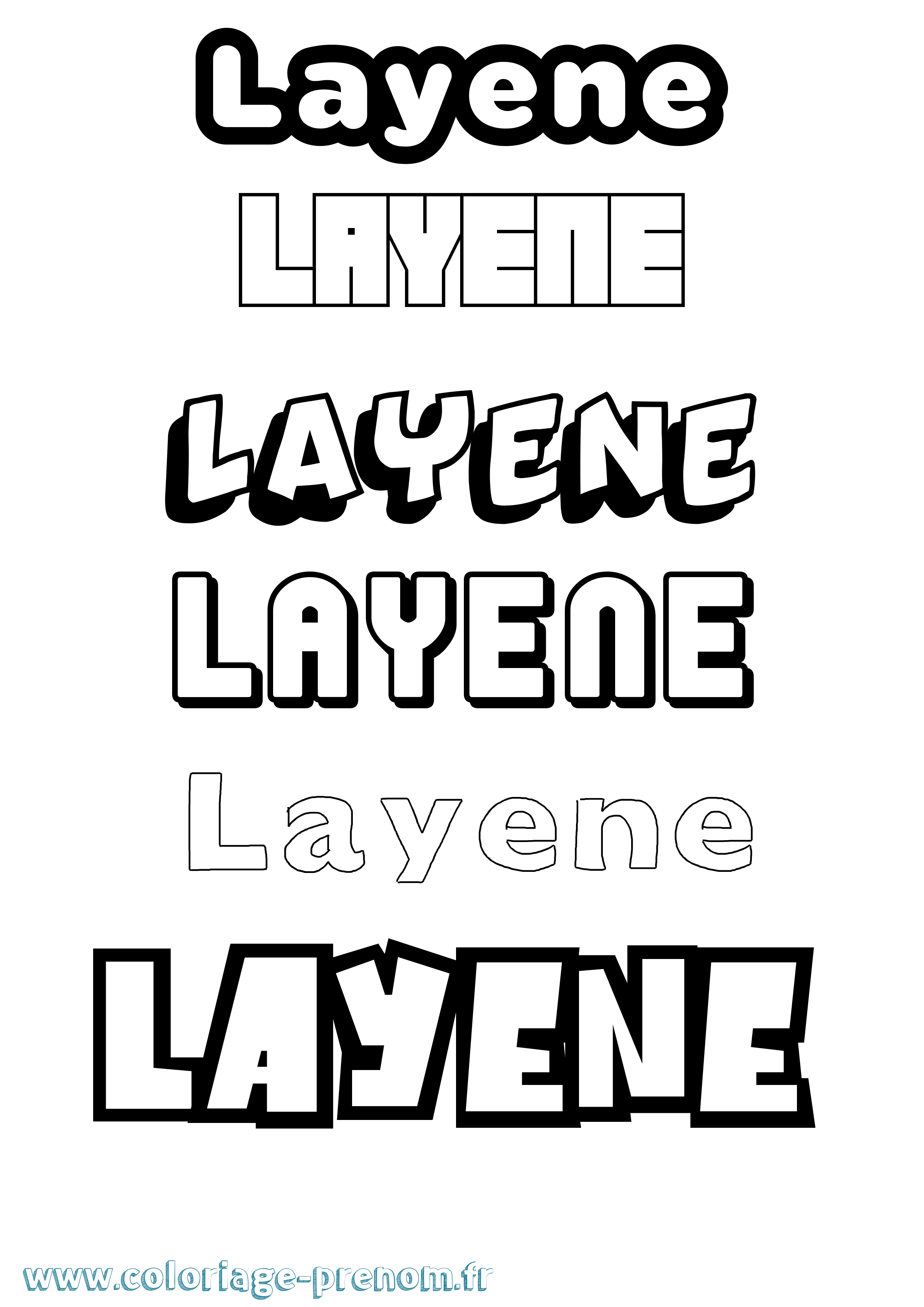 Coloriage Layene Simple Coloriage prénom Layene Simple