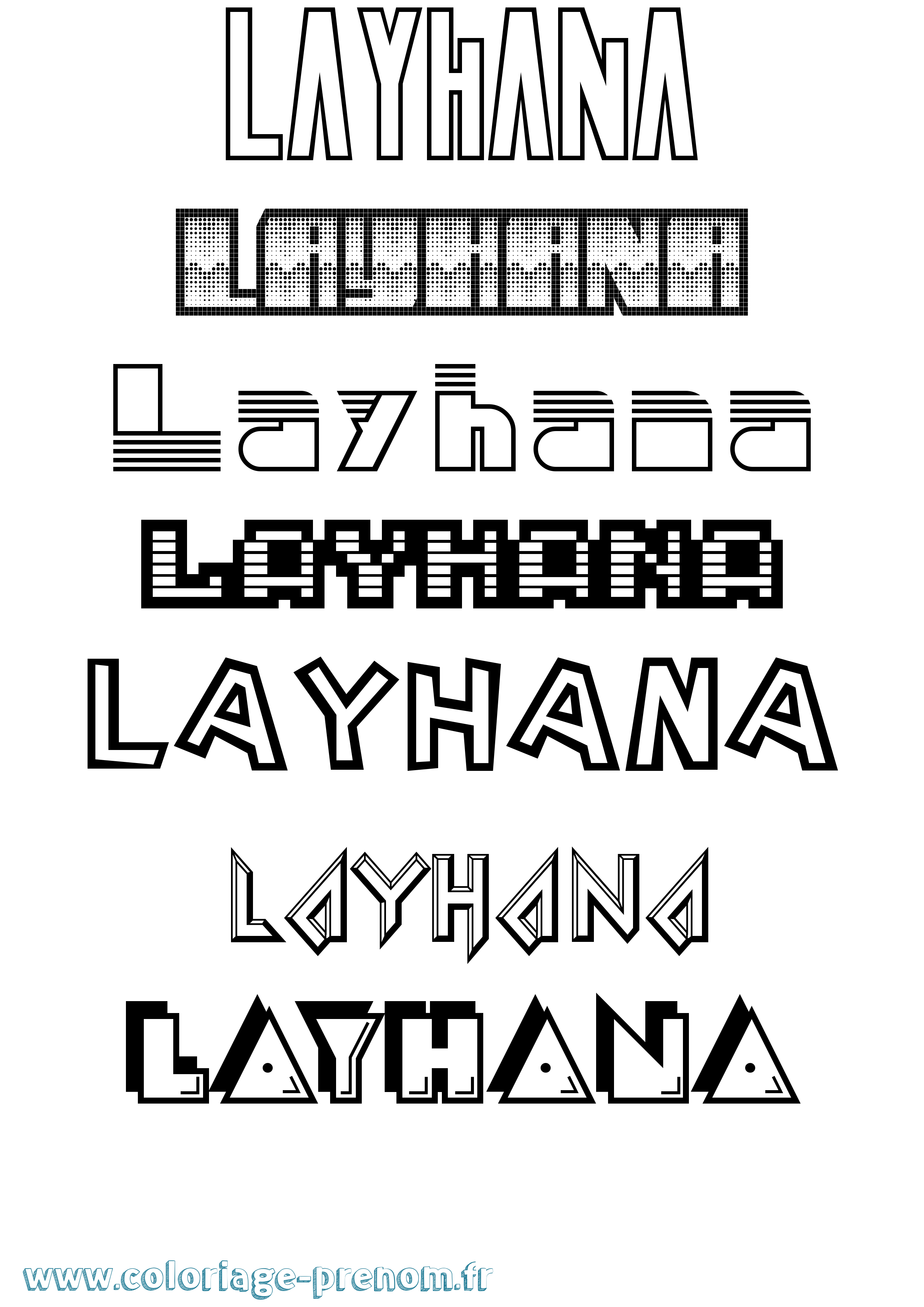 Coloriage Layhana Jeux Vidéos Coloriage prénom Layhana Jeux Vidéos