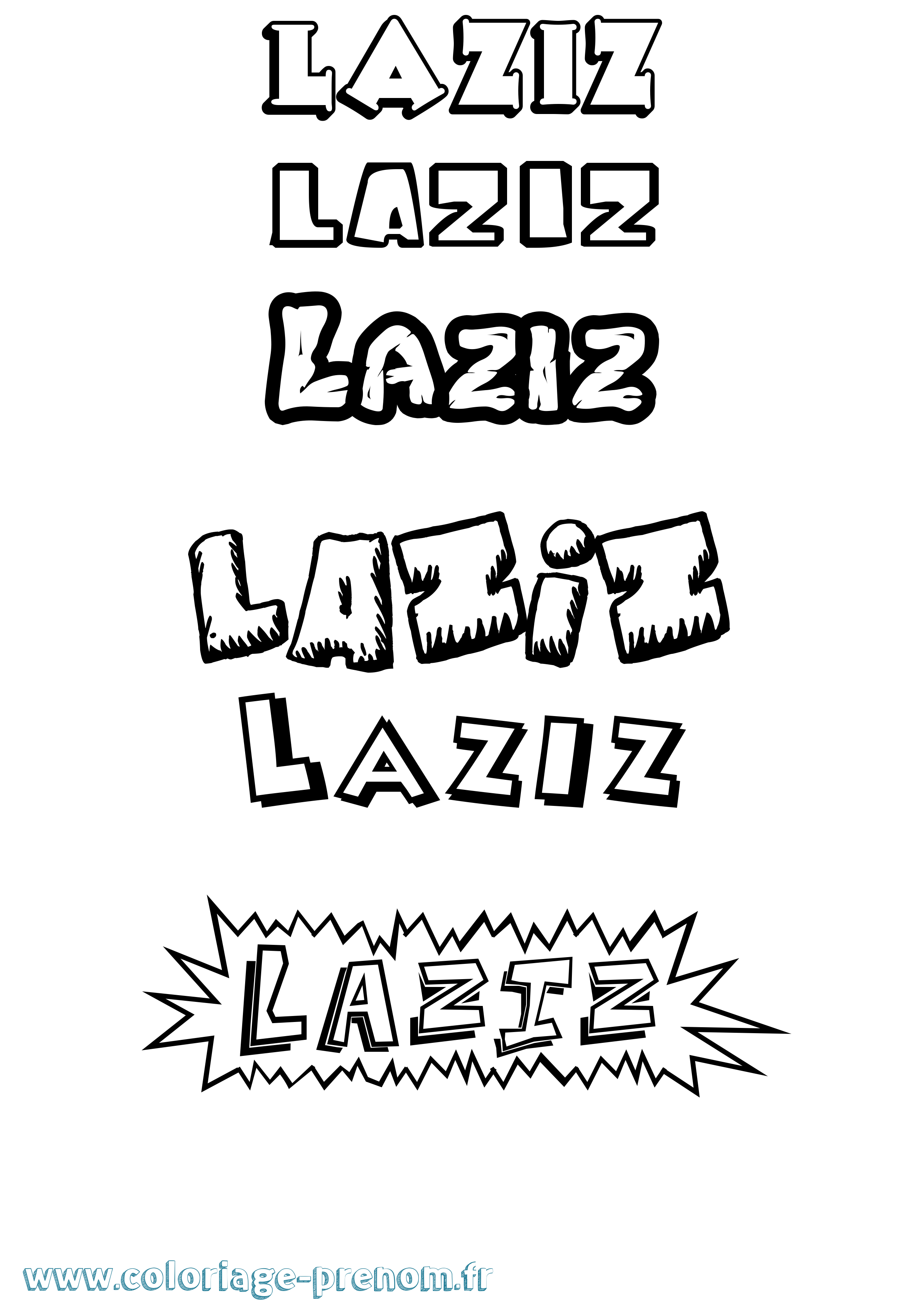 Coloriage Laziz Dessin Animé Coloriage prénom Laziz Dessin Animé