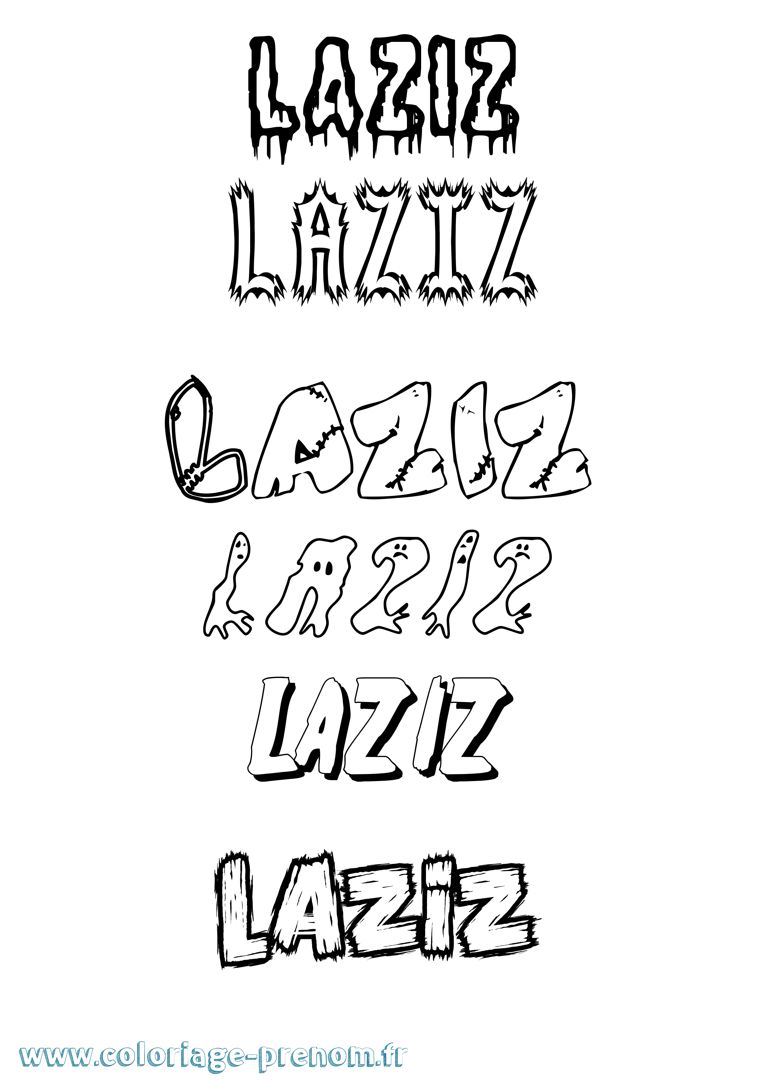 Coloriage Laziz Frisson Coloriage prénom Laziz Frisson