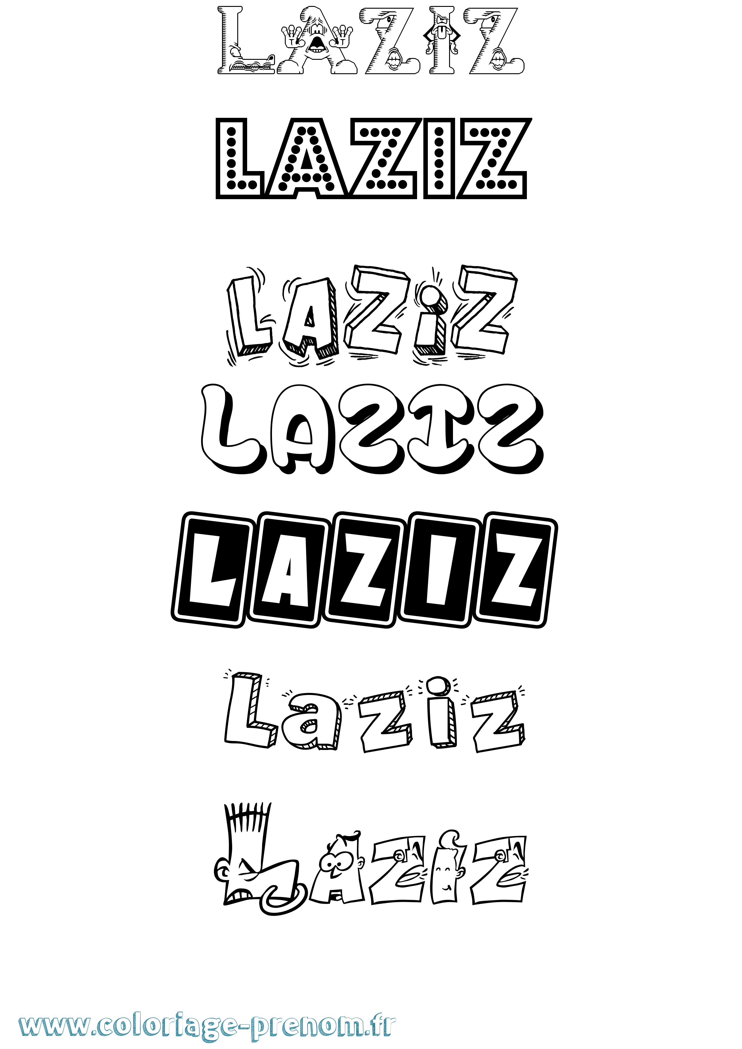 Coloriage Laziz Fun Coloriage prénom Laziz Fun