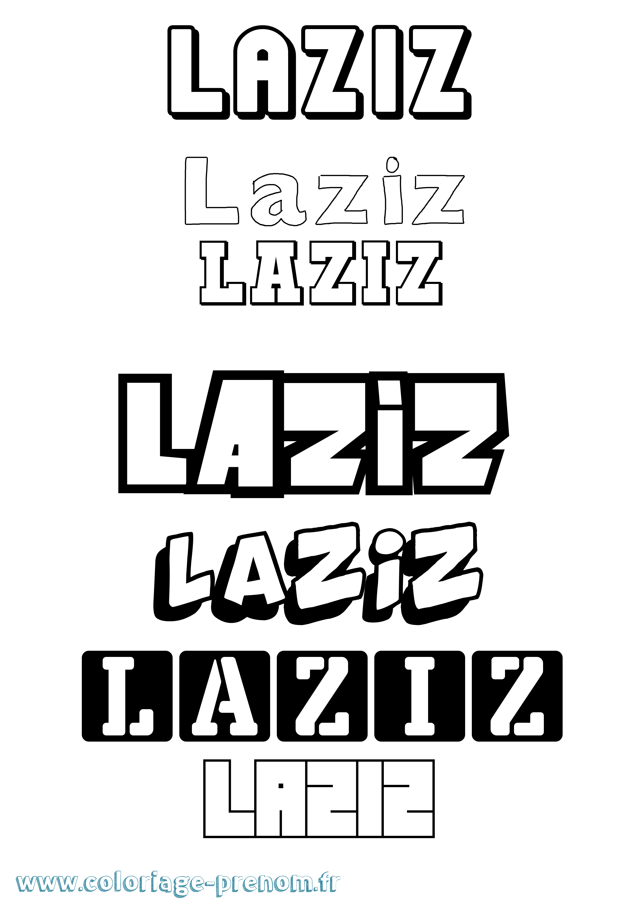 Coloriage Laziz Simple Coloriage prénom Laziz Simple