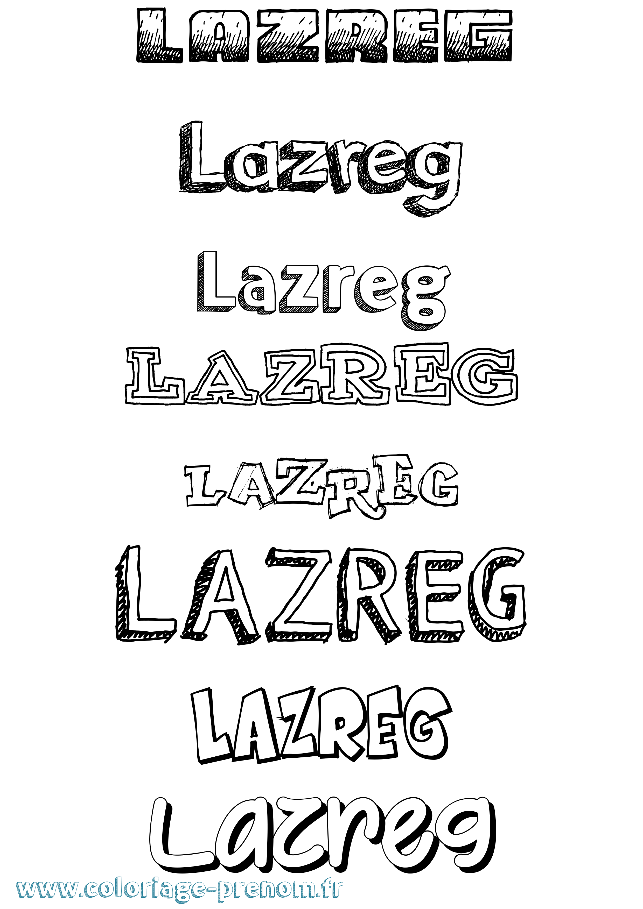 Coloriage Lazreg Dessiné Coloriage prénom Lazreg Dessiné