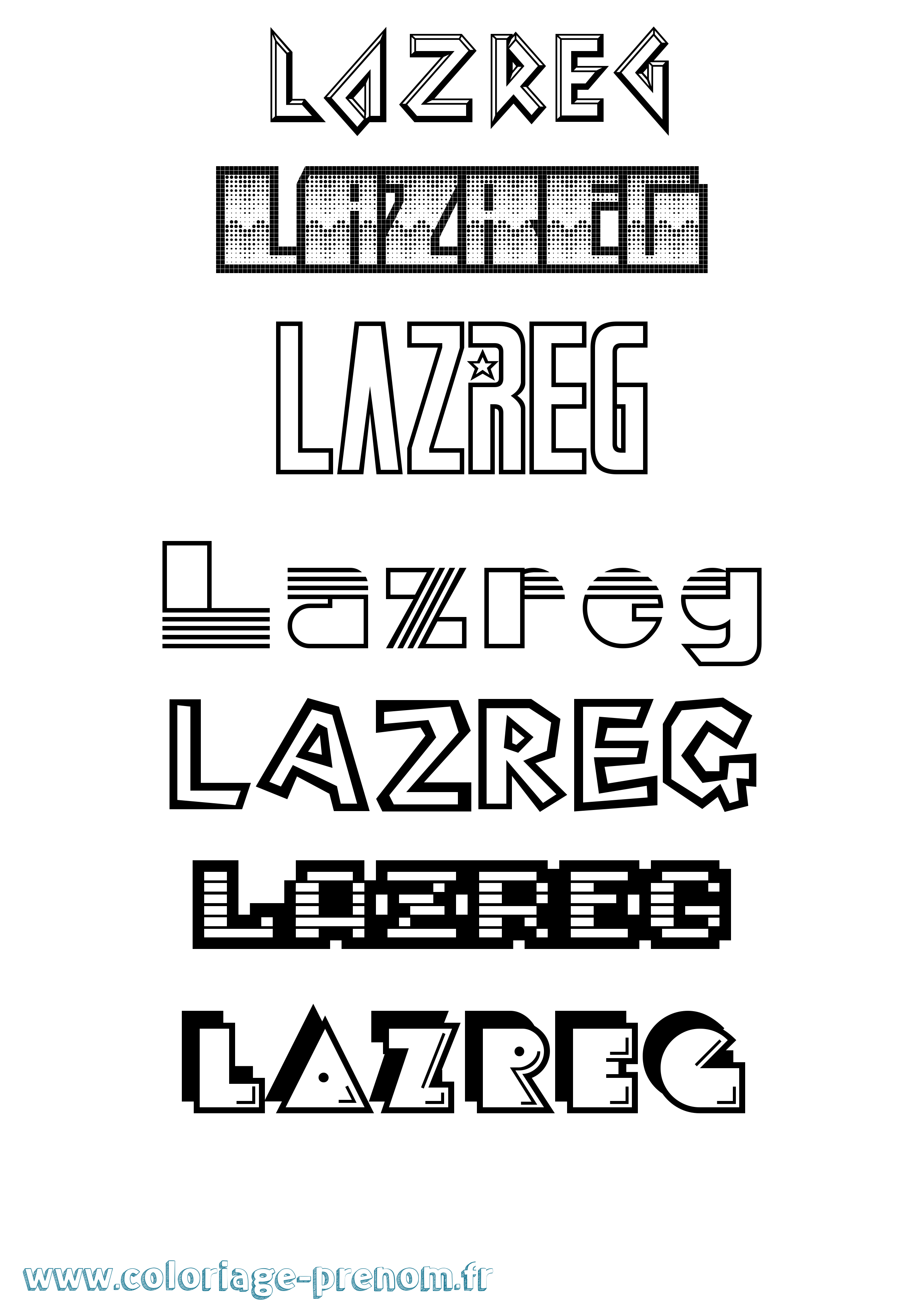 Coloriage Lazreg Jeux Vidéos Coloriage prénom Lazreg Jeux Vidéos