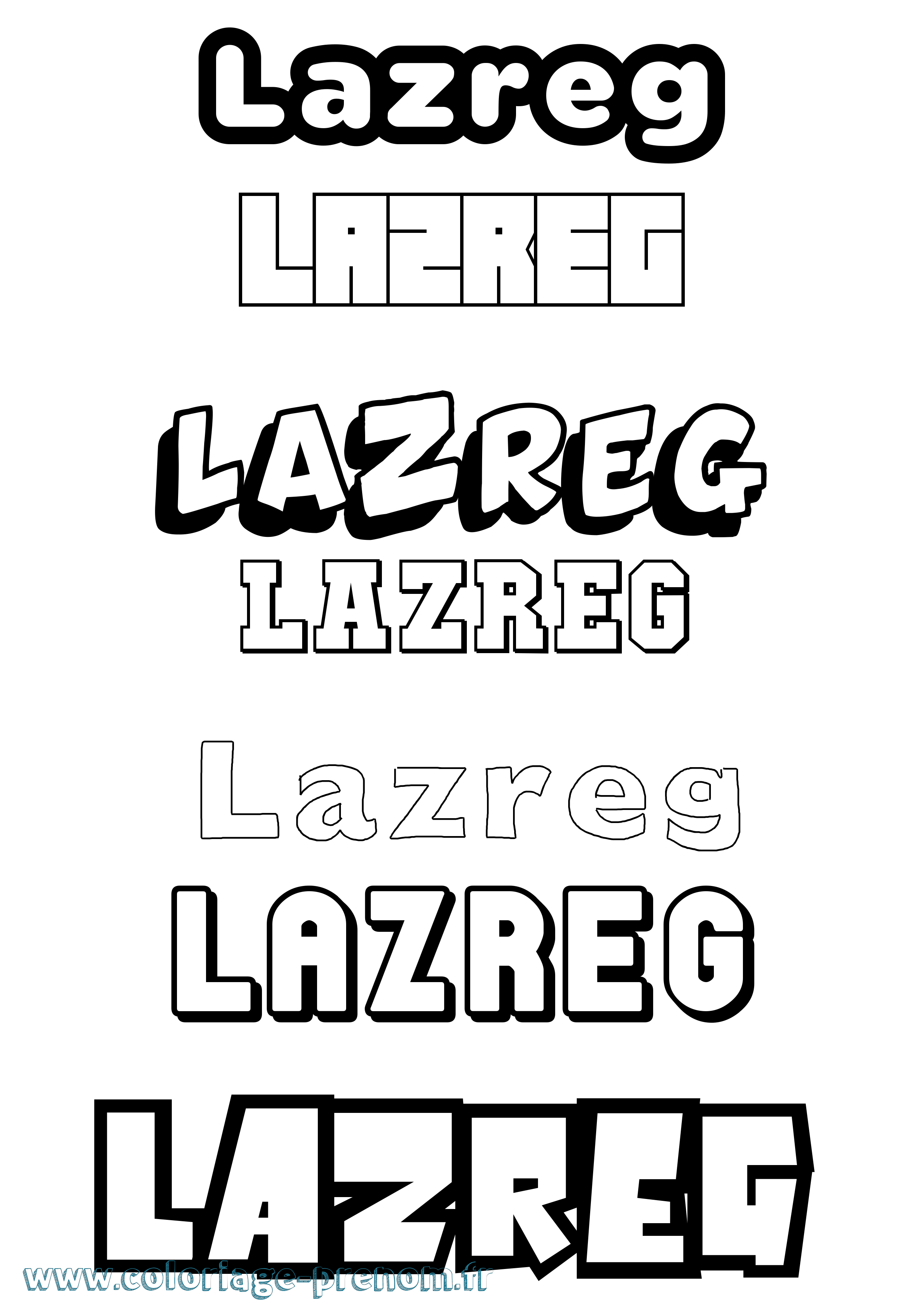 Coloriage Lazreg Simple Coloriage prénom Lazreg Simple