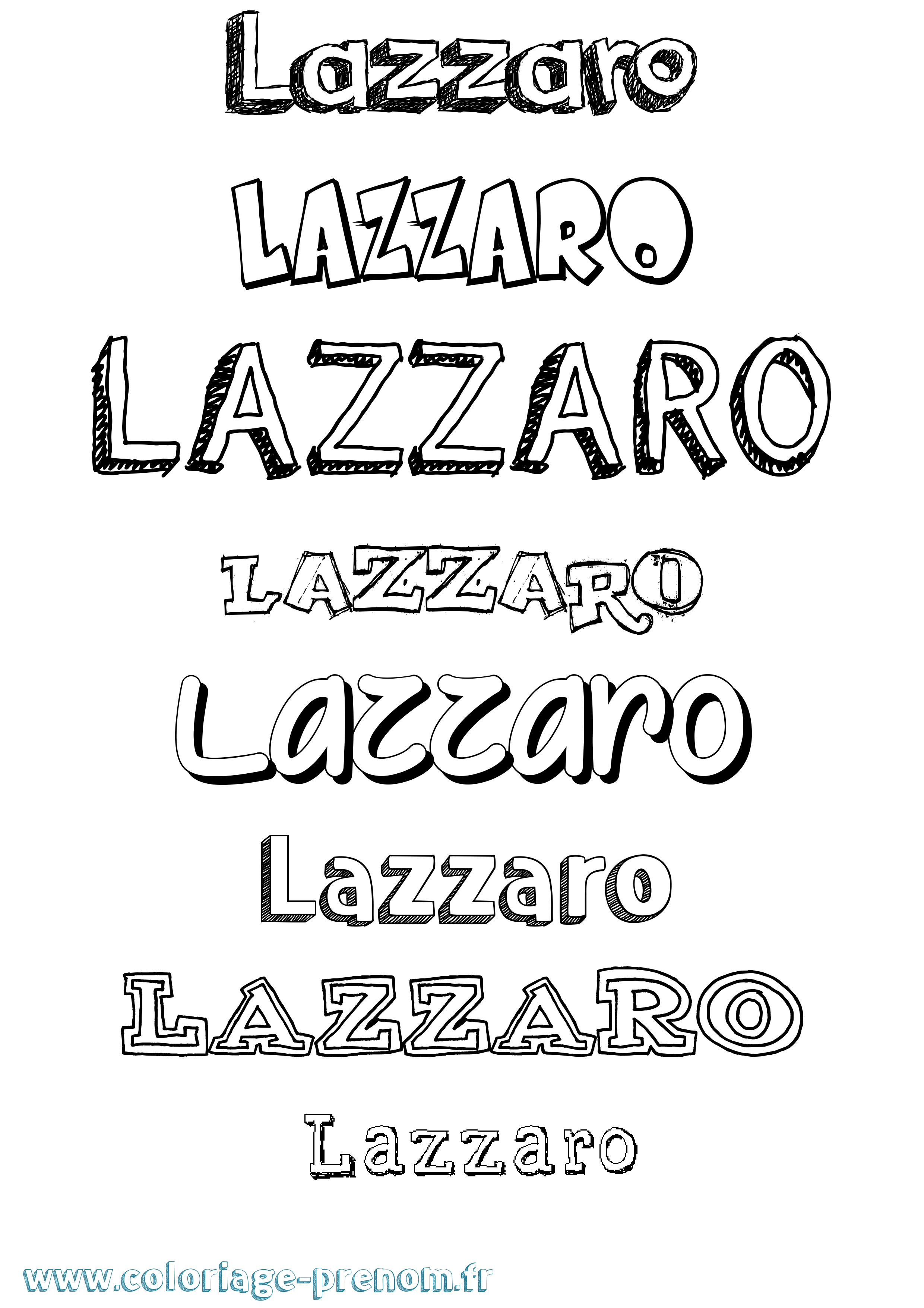 Coloriage Lazzaro Dessiné Coloriage prénom Lazzaro Dessiné