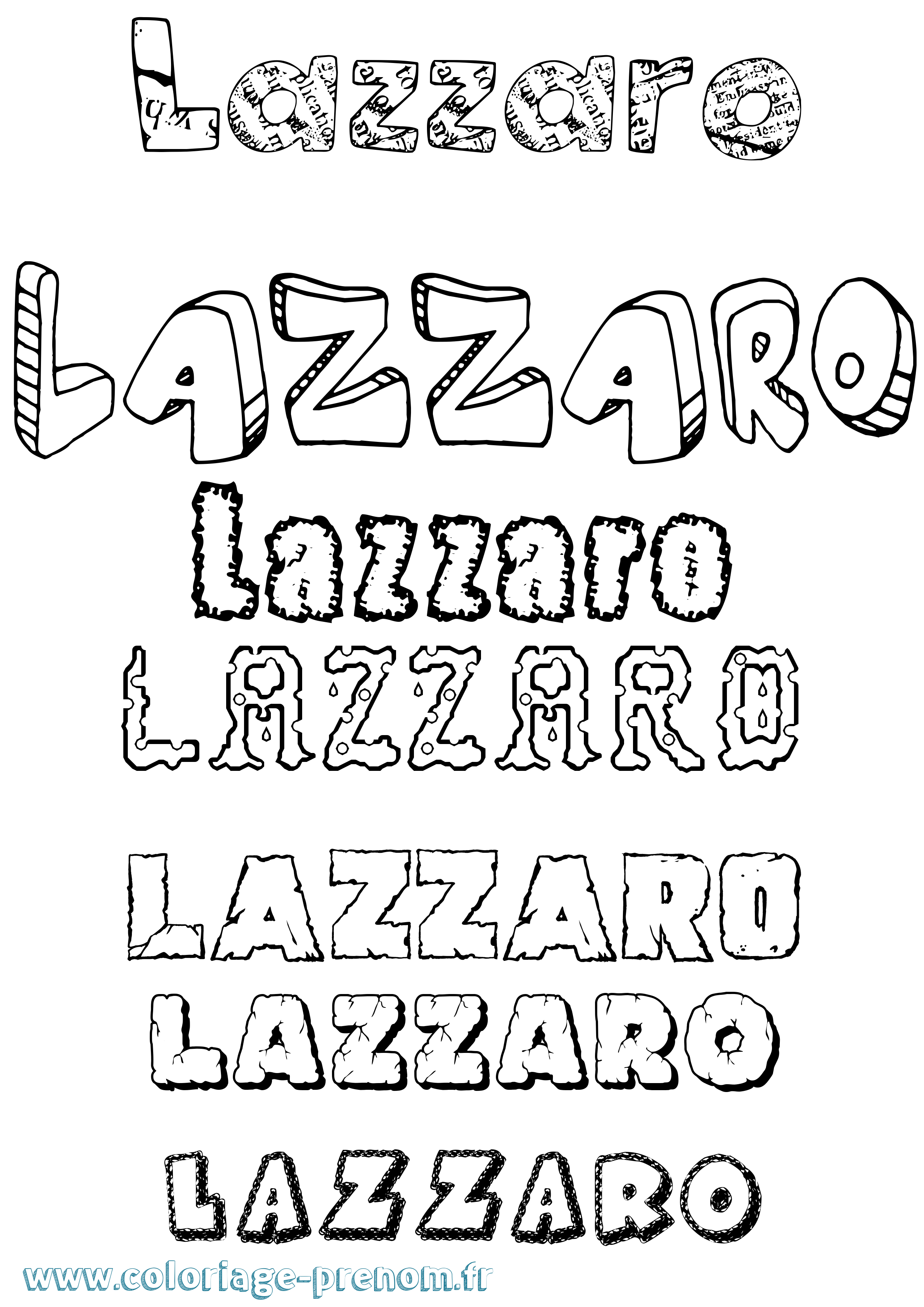 Coloriage Lazzaro Destructuré Coloriage prénom Lazzaro Destructuré
