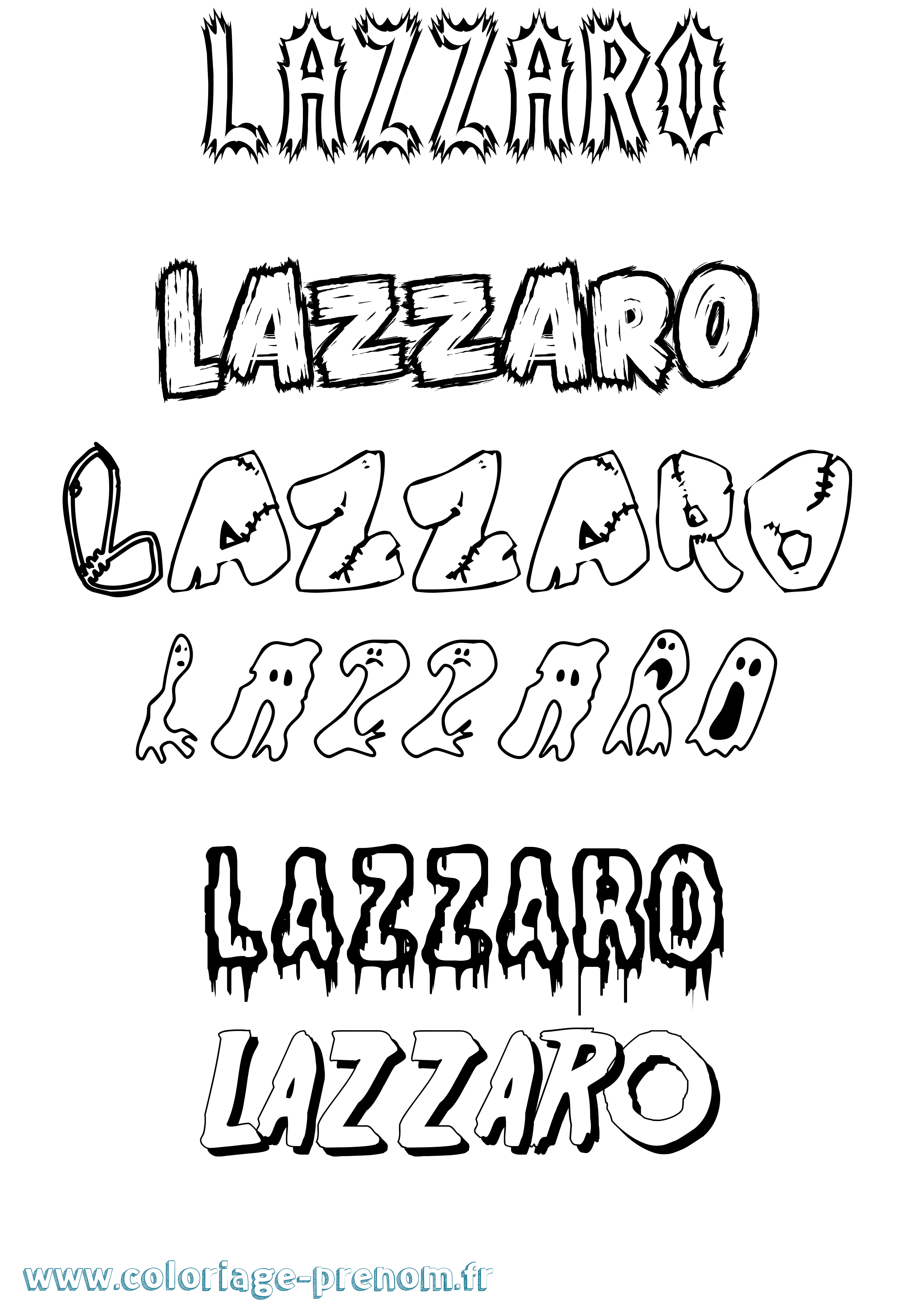 Coloriage Lazzaro Frisson Coloriage prénom Lazzaro Frisson