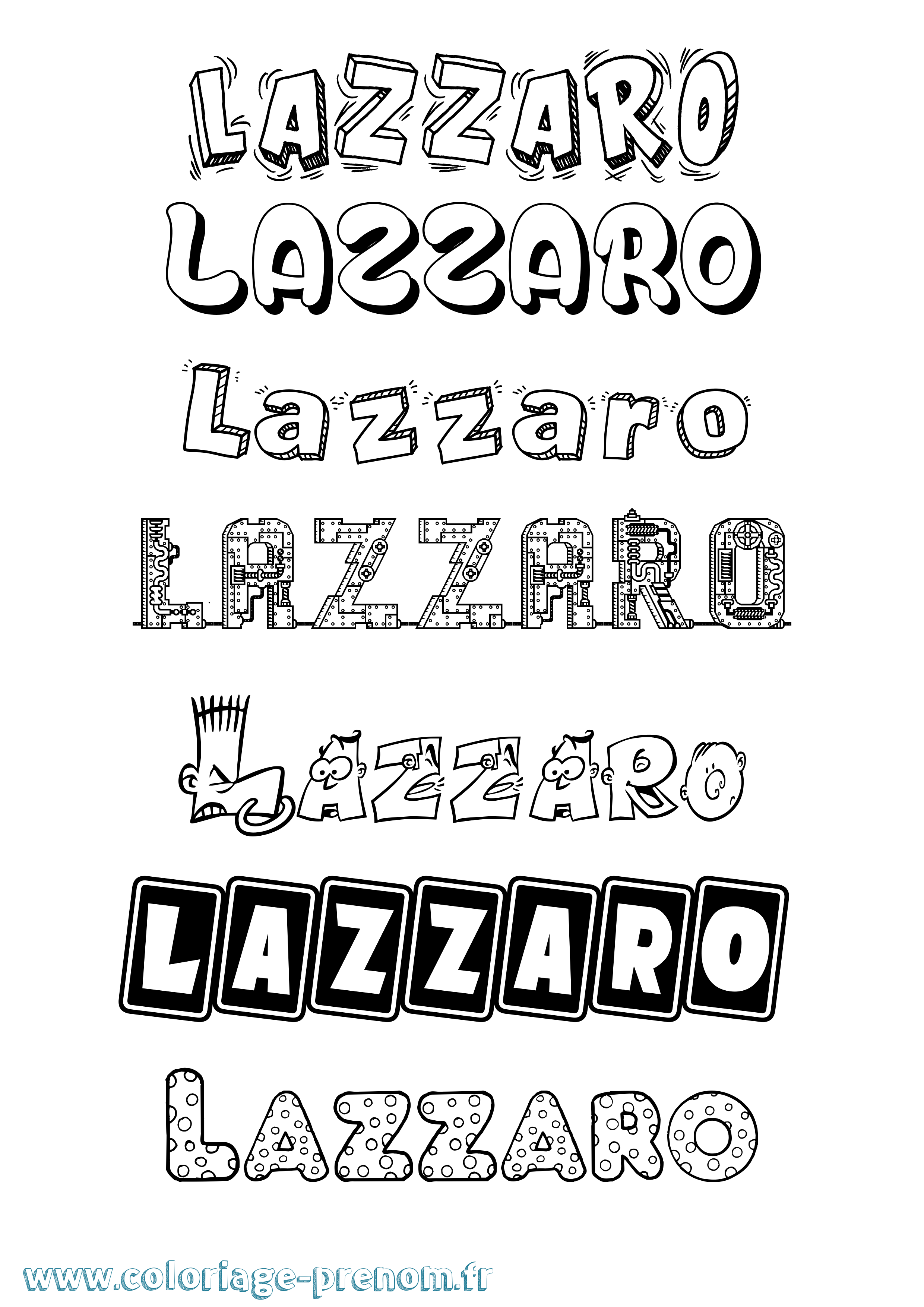 Coloriage Lazzaro Fun Coloriage prénom Lazzaro Fun