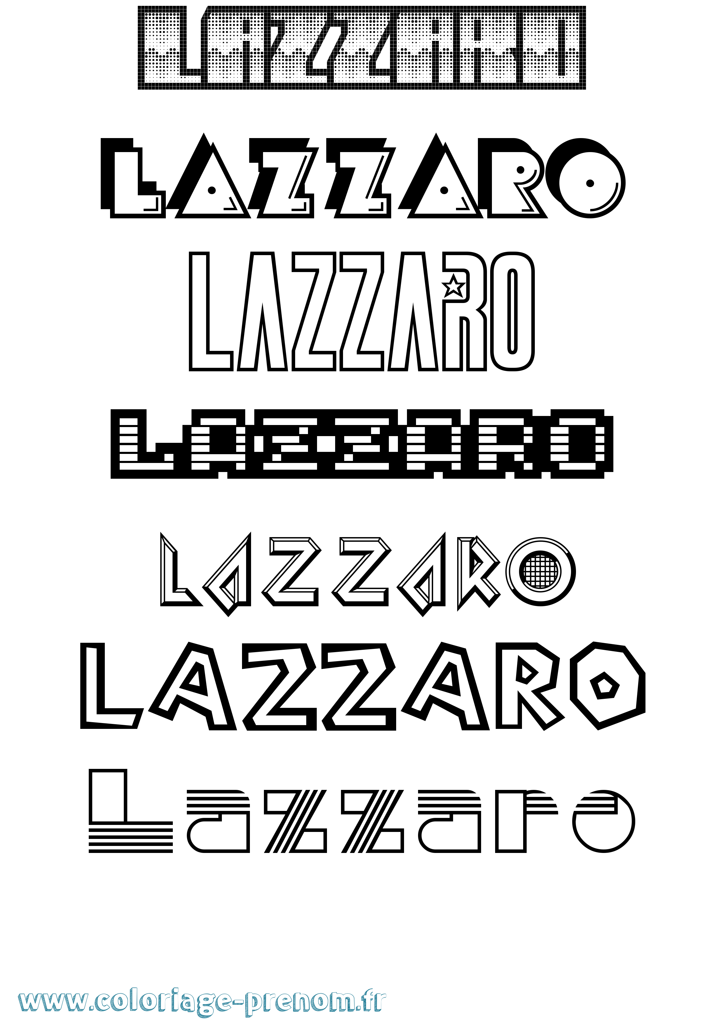 Coloriage Lazzaro Jeux Vidéos Coloriage prénom Lazzaro Jeux Vidéos