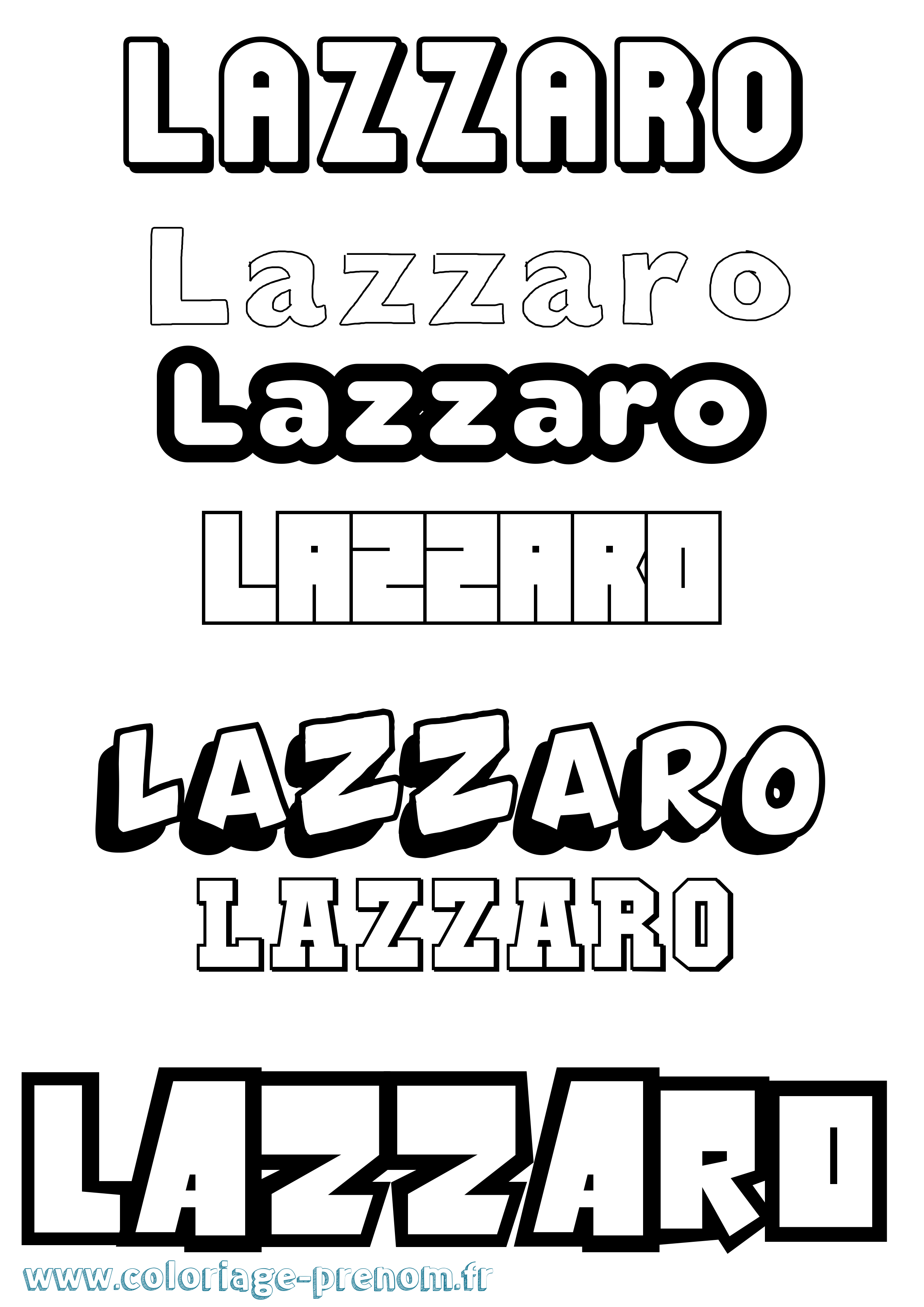 Coloriage Lazzaro Simple Coloriage prénom Lazzaro Simple