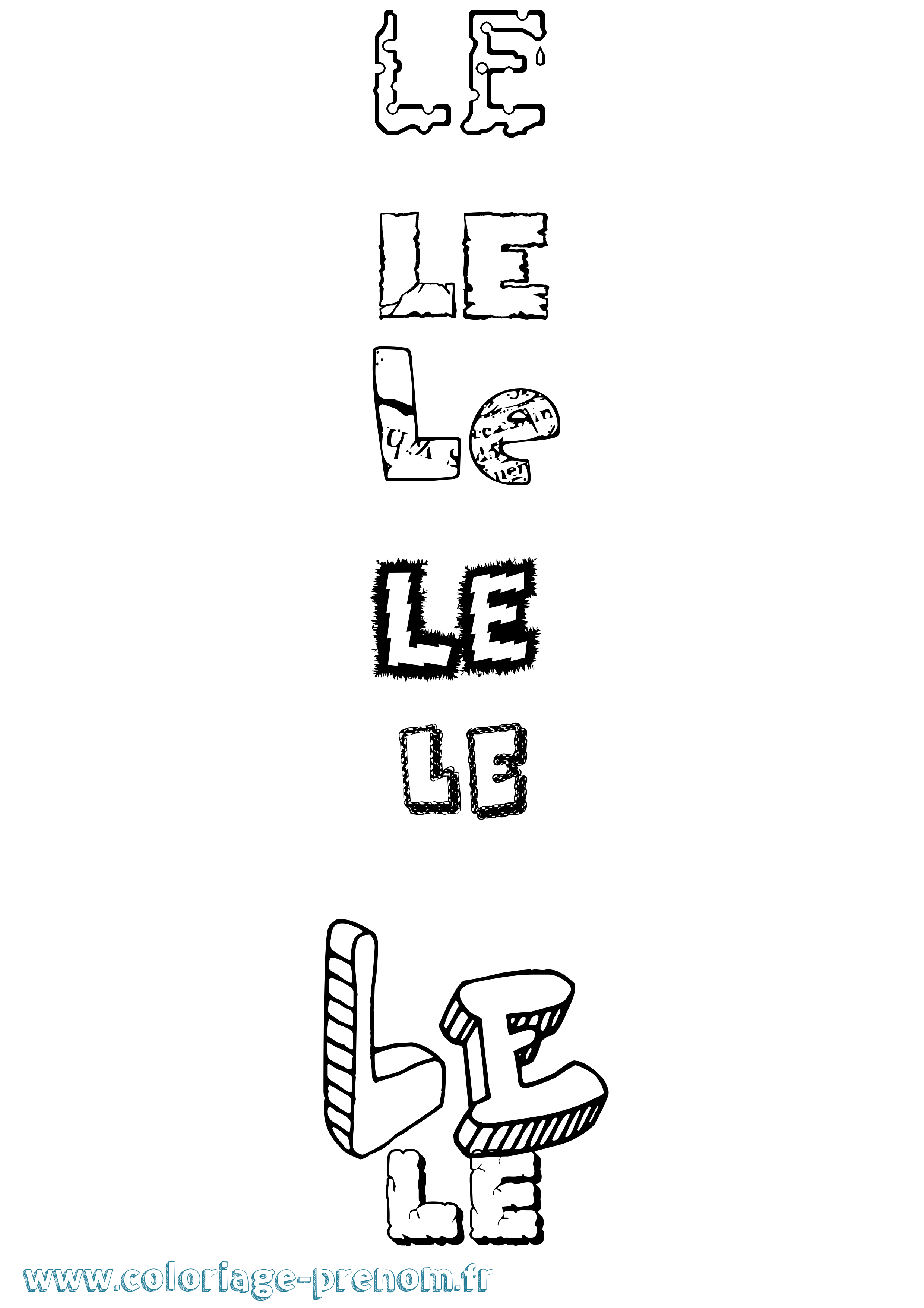 Coloriage Le Destructuré Coloriage prénom Le Destructuré