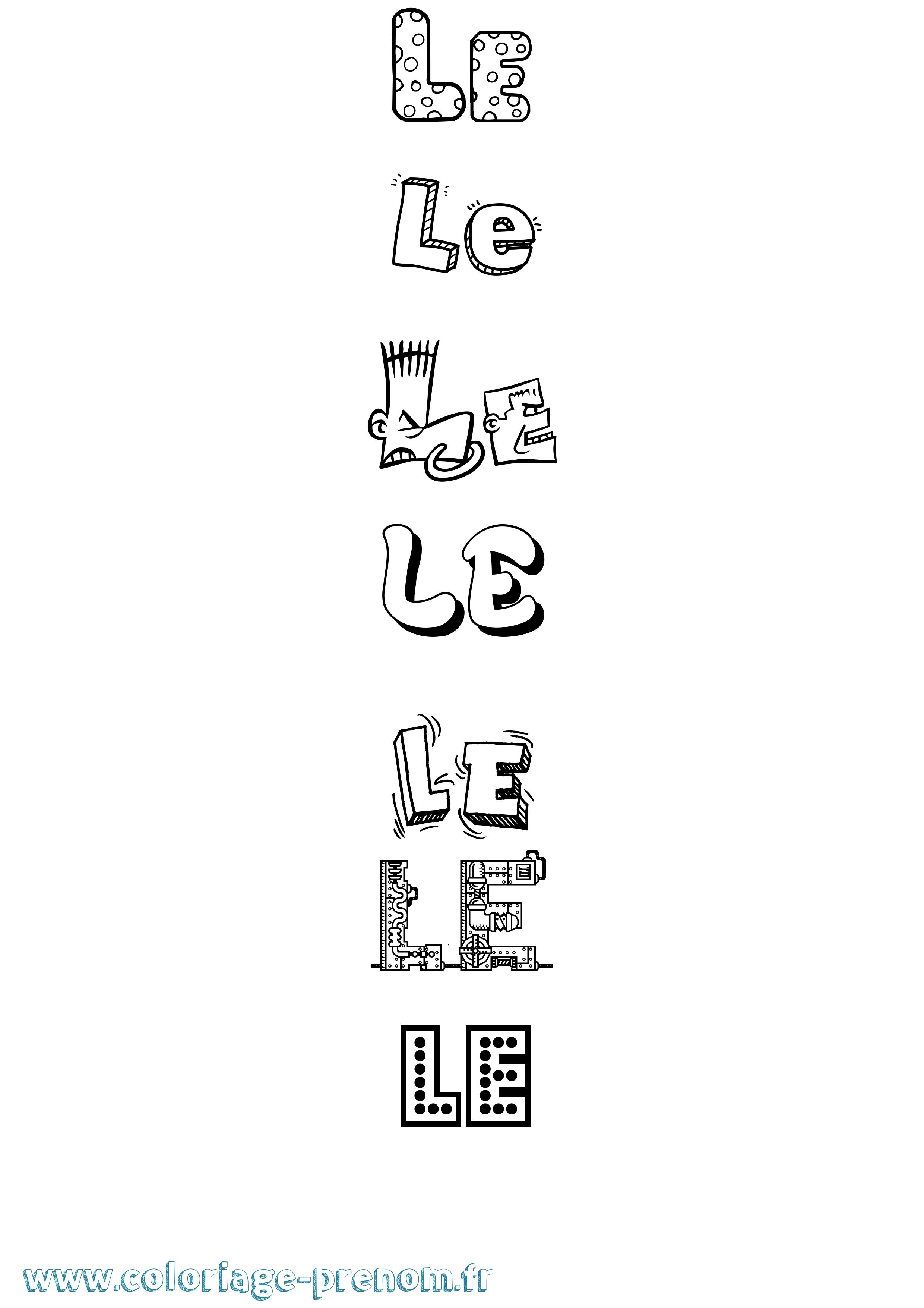Coloriage Le Fun Coloriage prénom Le Fun