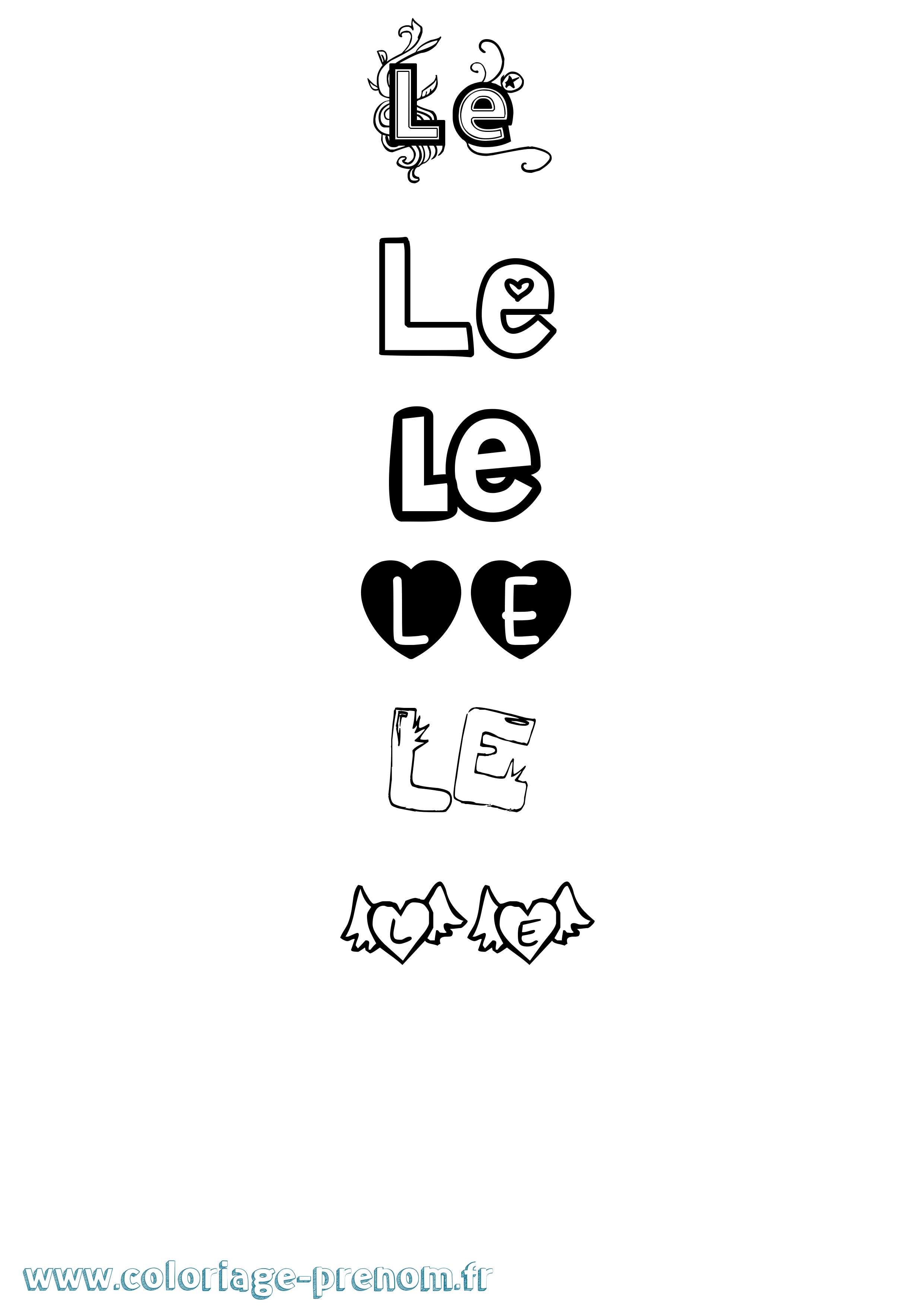 Coloriage Le Girly Coloriage prénom Le Girly