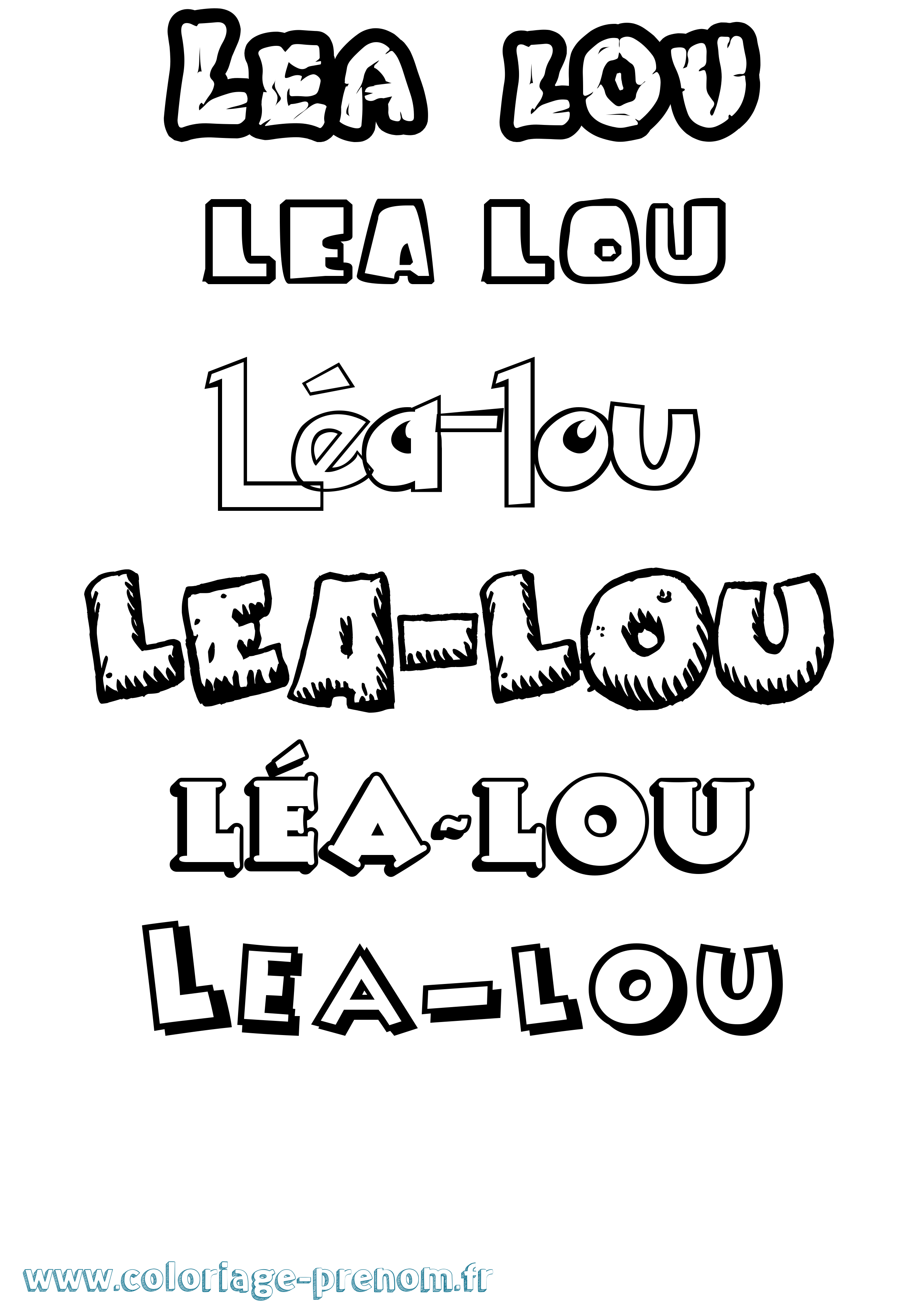 Coloriage Léa-Lou Dessin Animé Coloriage prénom Léa-Lou Dessin Animé