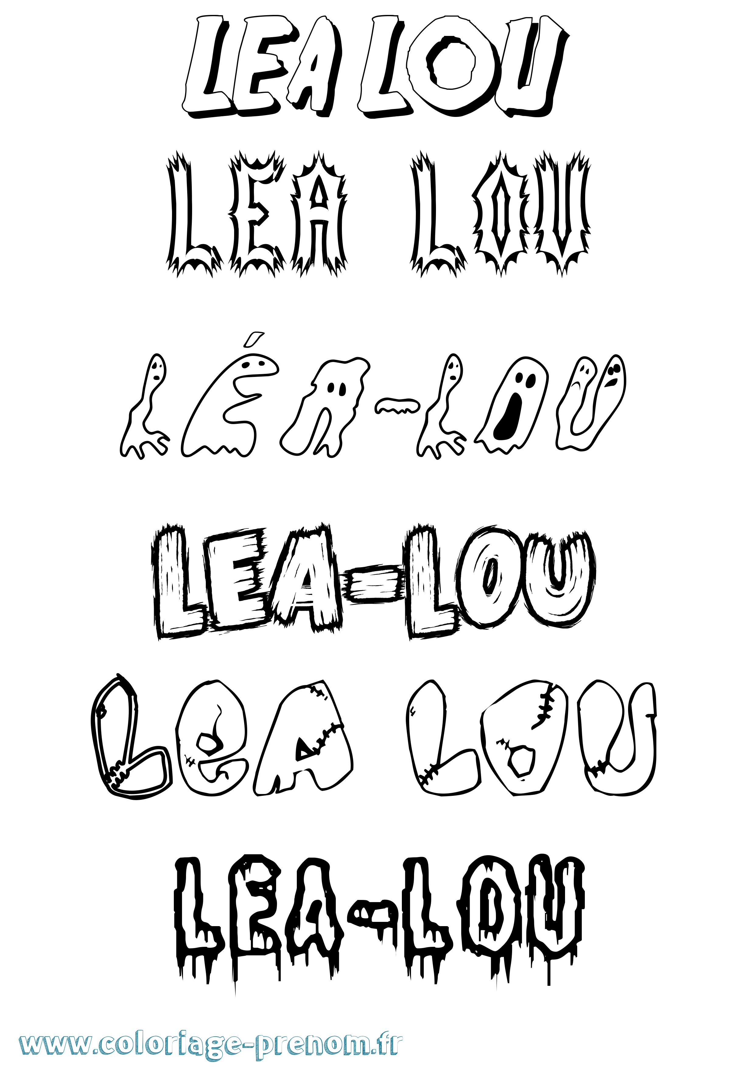 Coloriage Léa-Lou Frisson Coloriage prénom Léa-Lou Frisson