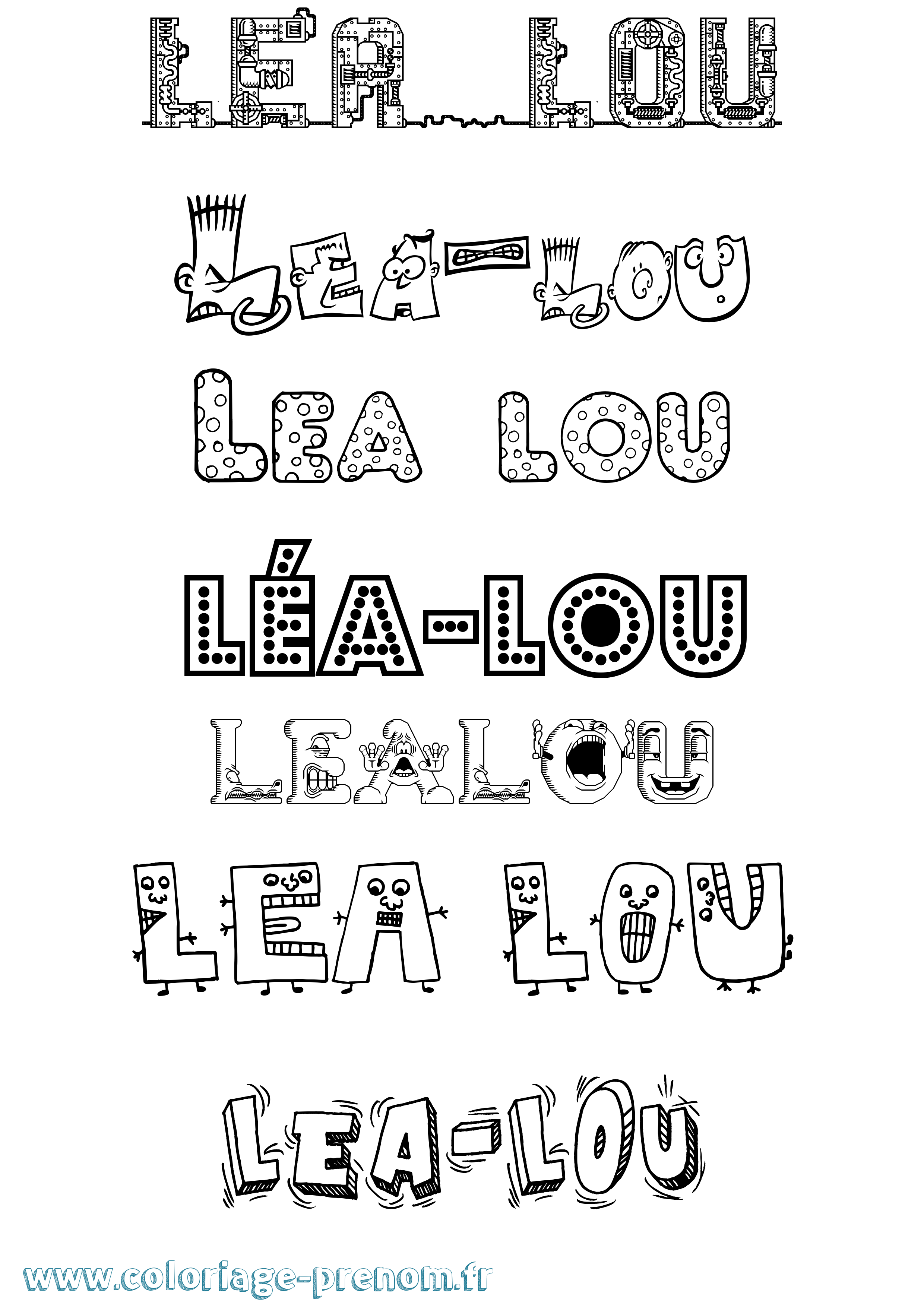 Coloriage Léa-Lou Fun Coloriage prénom Léa-Lou Fun