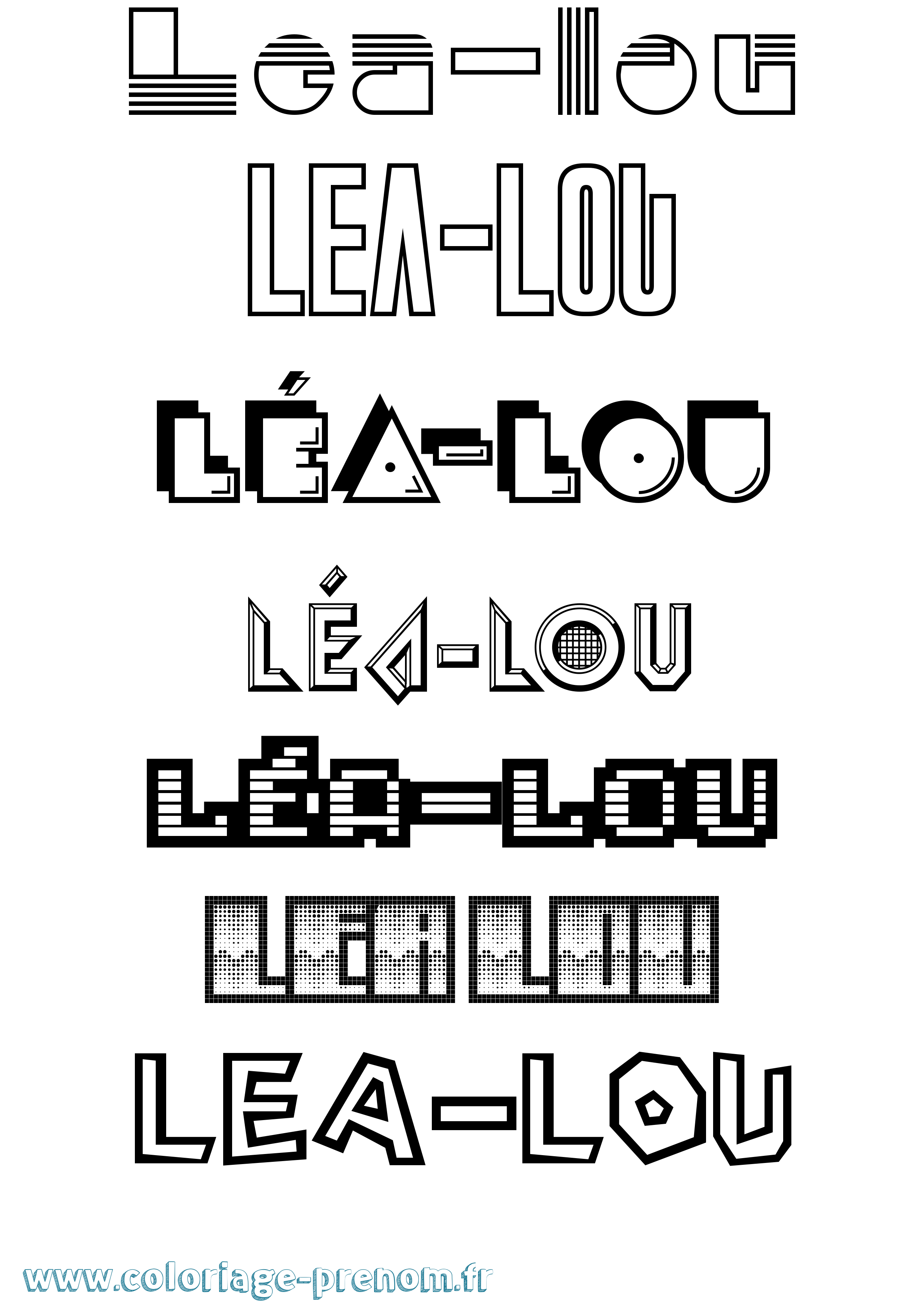 Coloriage Léa-Lou Jeux Vidéos Coloriage prénom Léa-Lou Jeux Vidéos