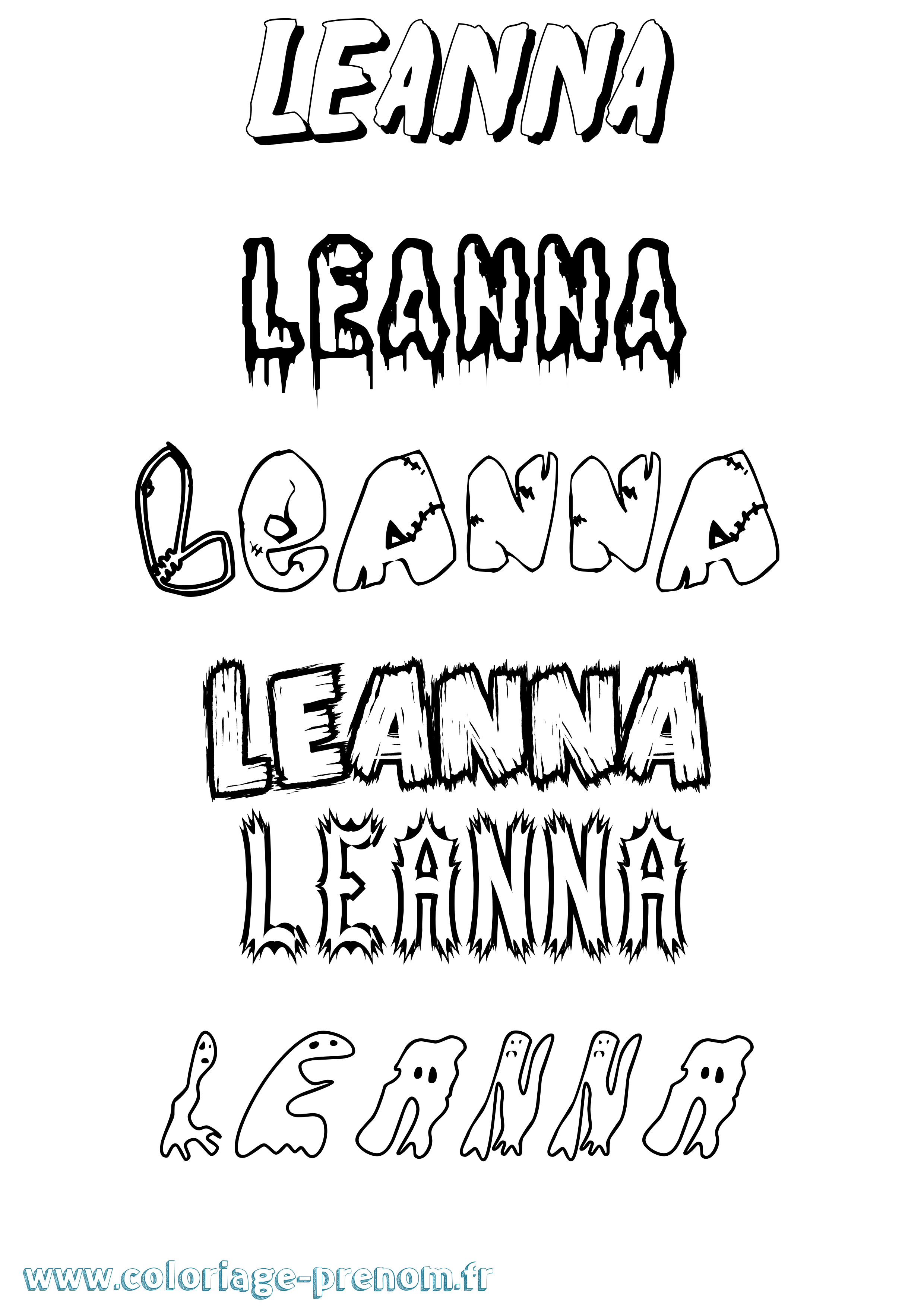 Coloriage Leanna Frisson Coloriage prénom Leanna Frisson