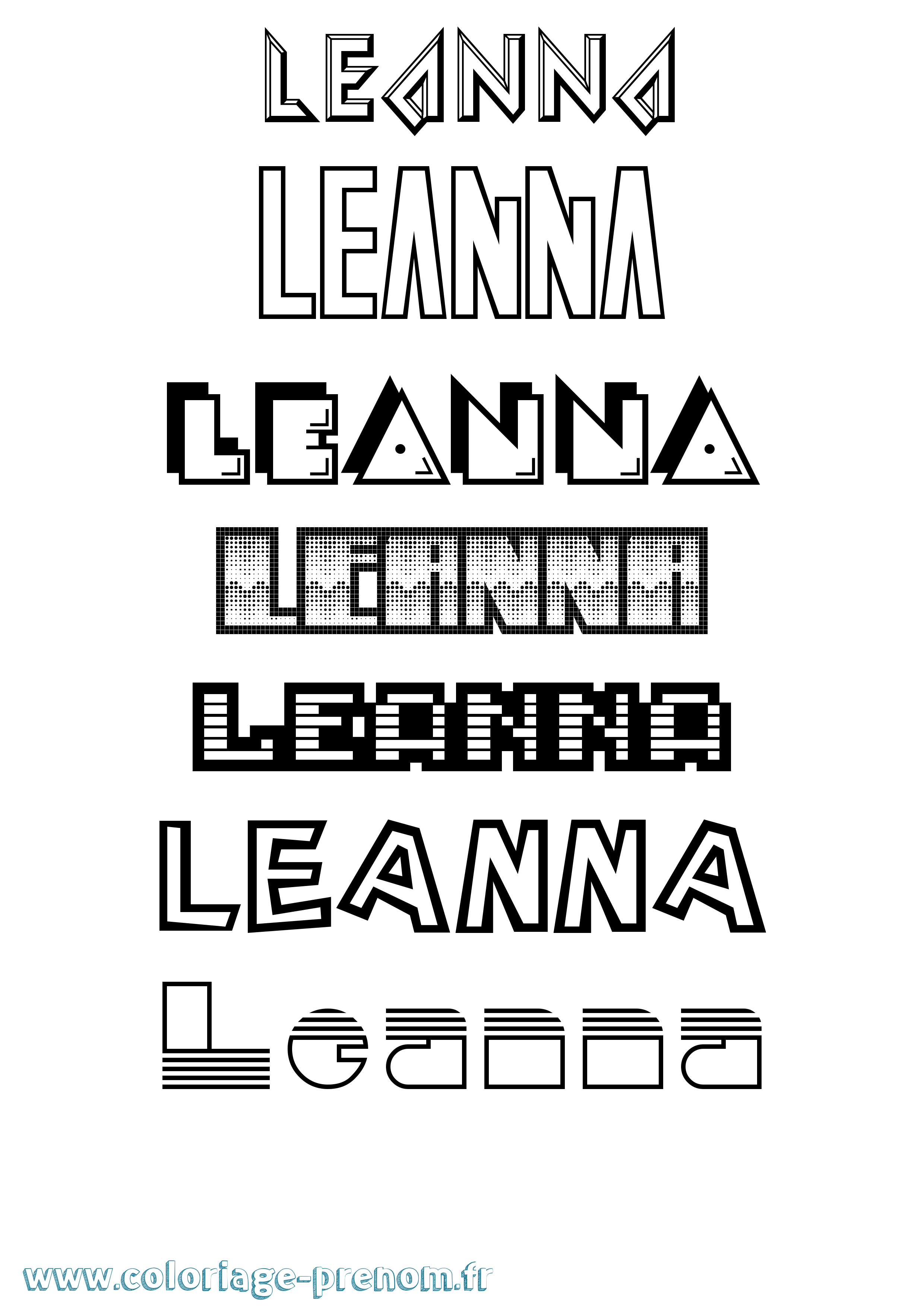 Coloriage Leanna Jeux Vidéos Coloriage prénom Leanna Jeux Vidéos