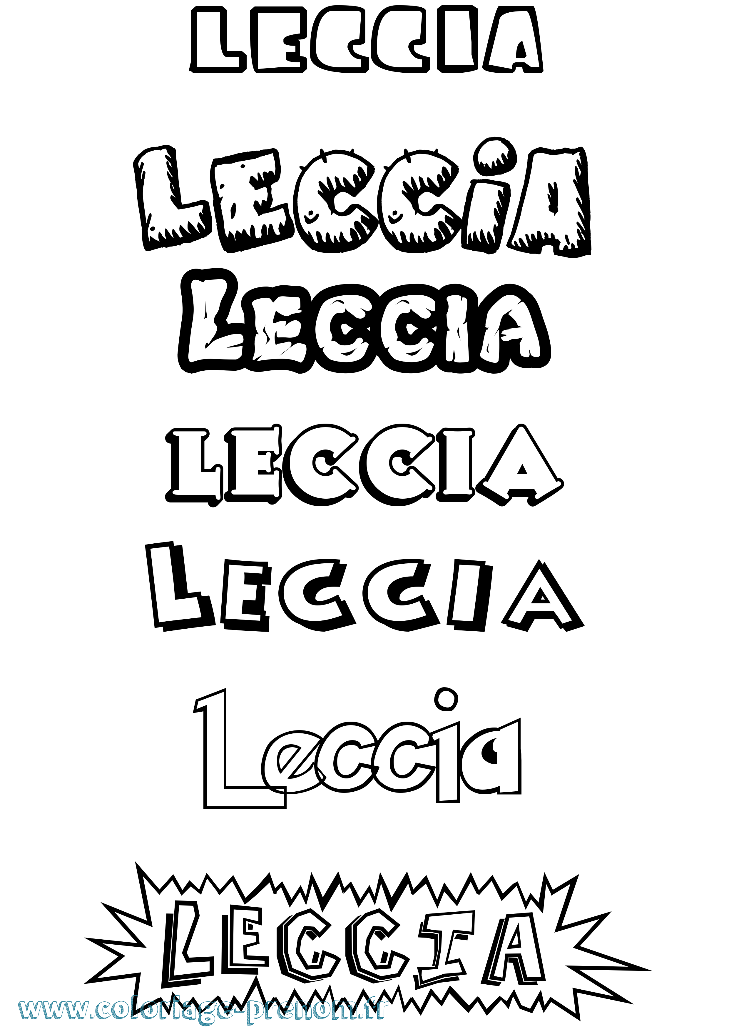 Coloriage Leccia Dessin Animé Coloriage prénom Leccia Dessin Animé