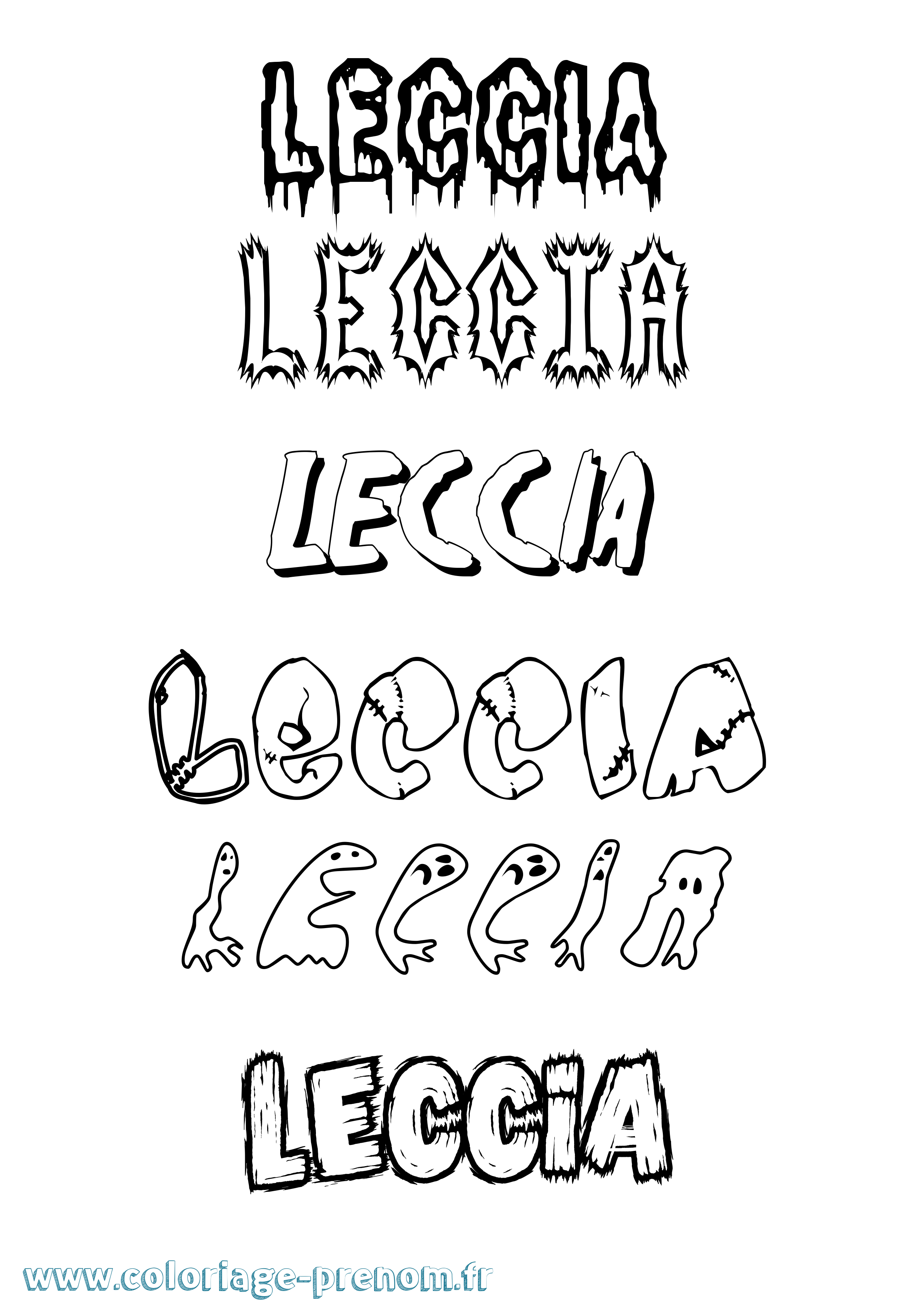 Coloriage Leccia Frisson Coloriage prénom Leccia Frisson