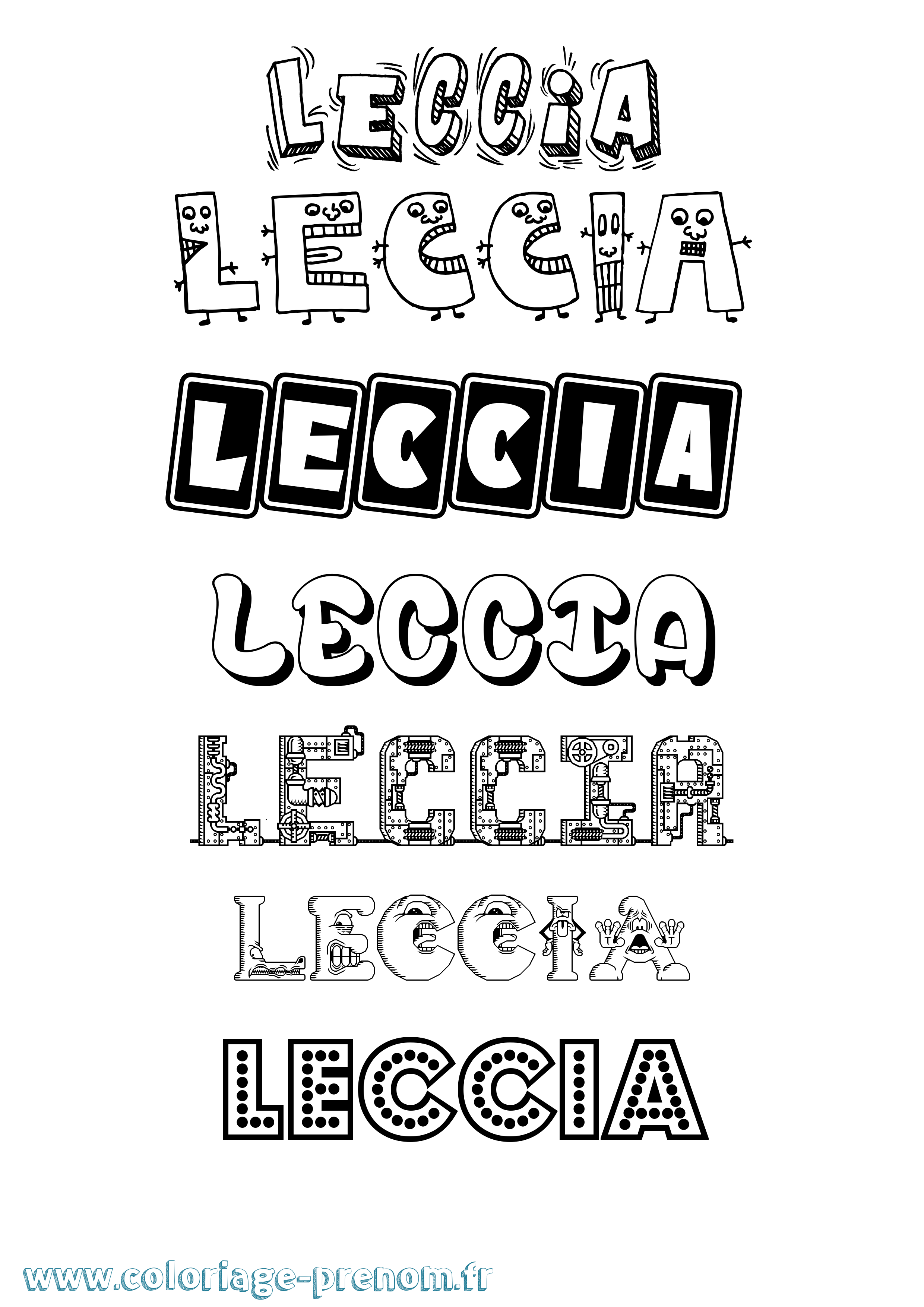 Coloriage Leccia Fun Coloriage prénom Leccia Fun