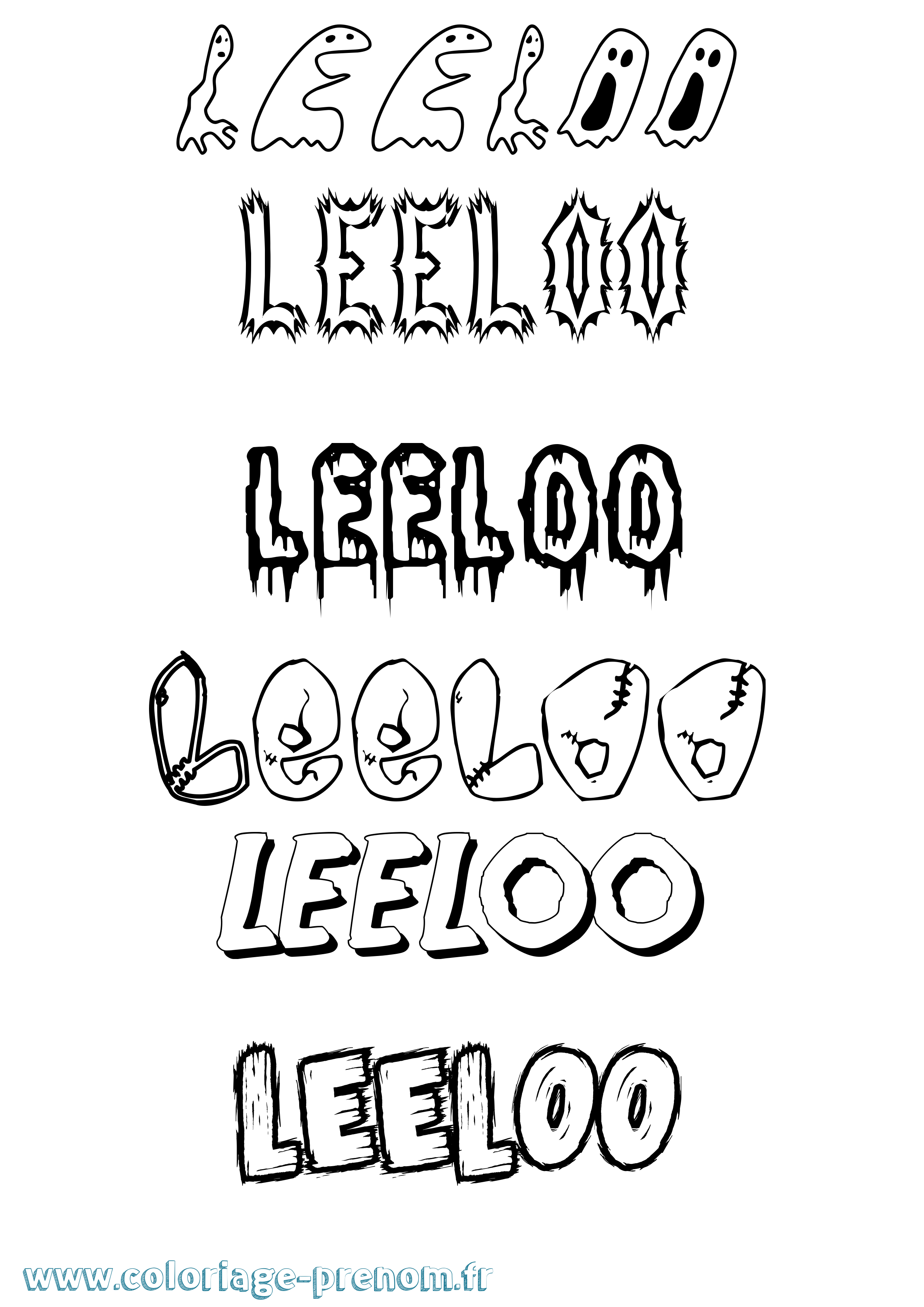 Coloriage Leeloo Frisson Coloriage prénom Leeloo Frisson