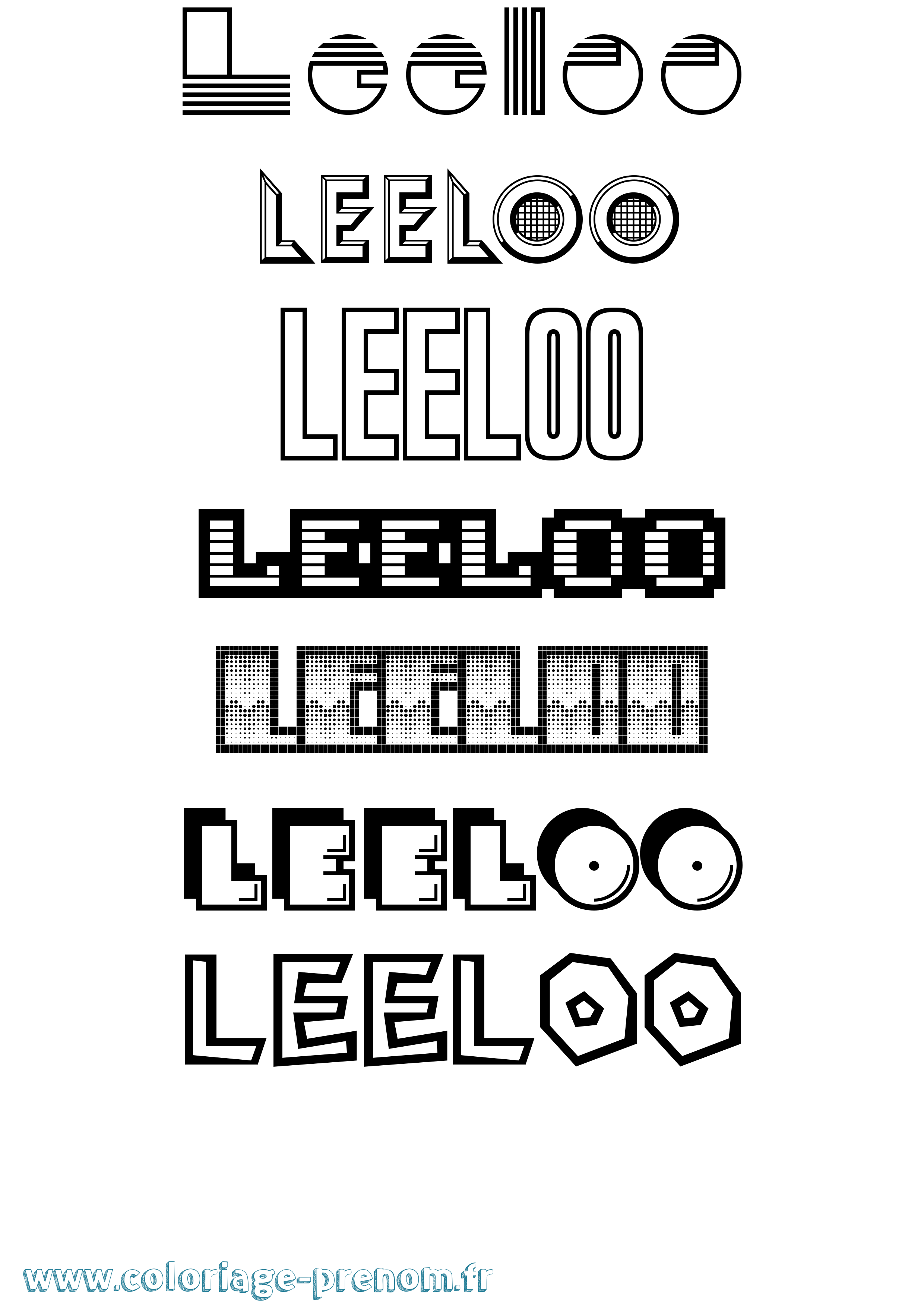 Coloriage Leeloo Jeux Vidéos Coloriage prénom Leeloo Jeux Vidéos