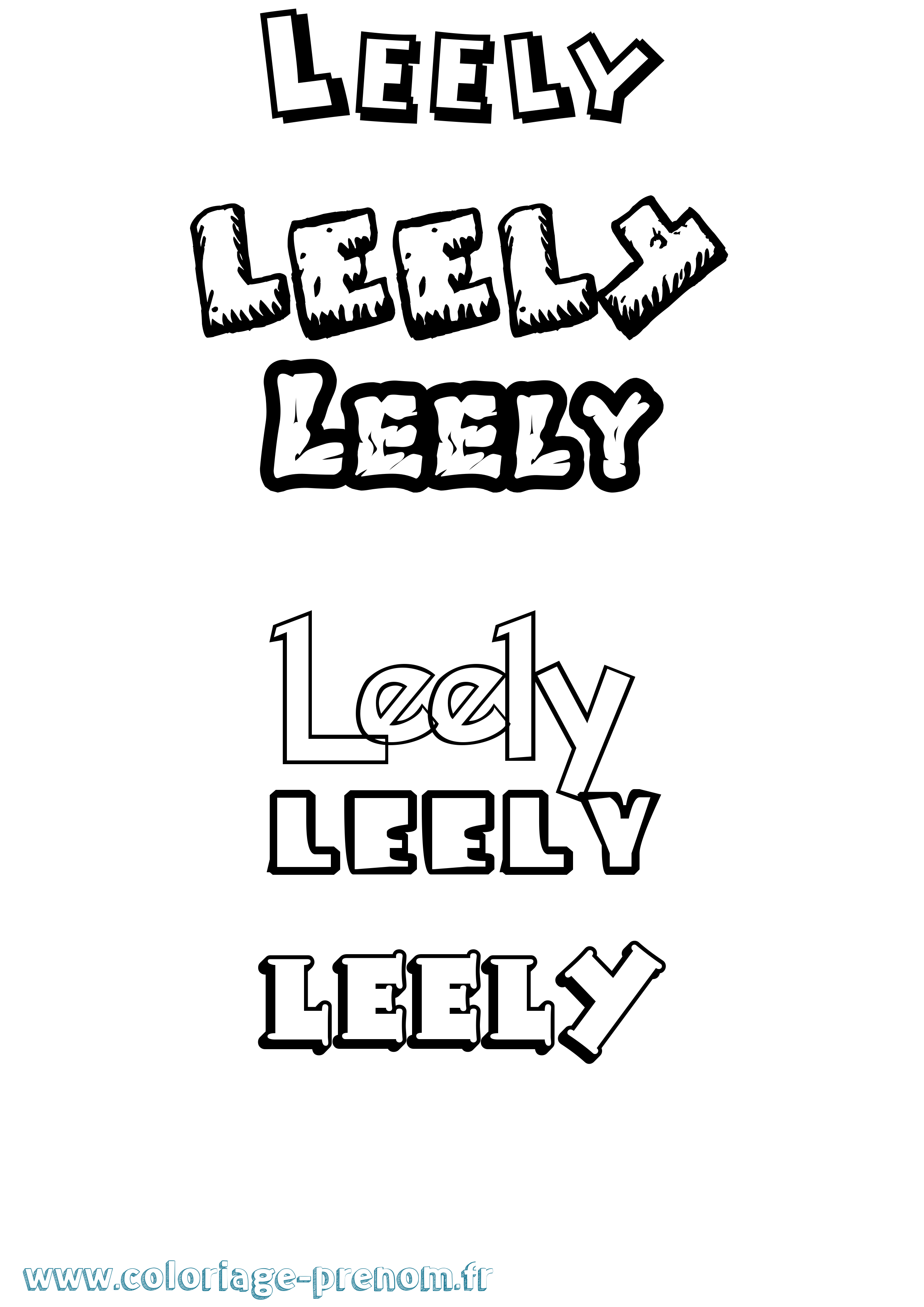 Coloriage Leely Dessin Animé Coloriage prénom Leely Dessin Animé