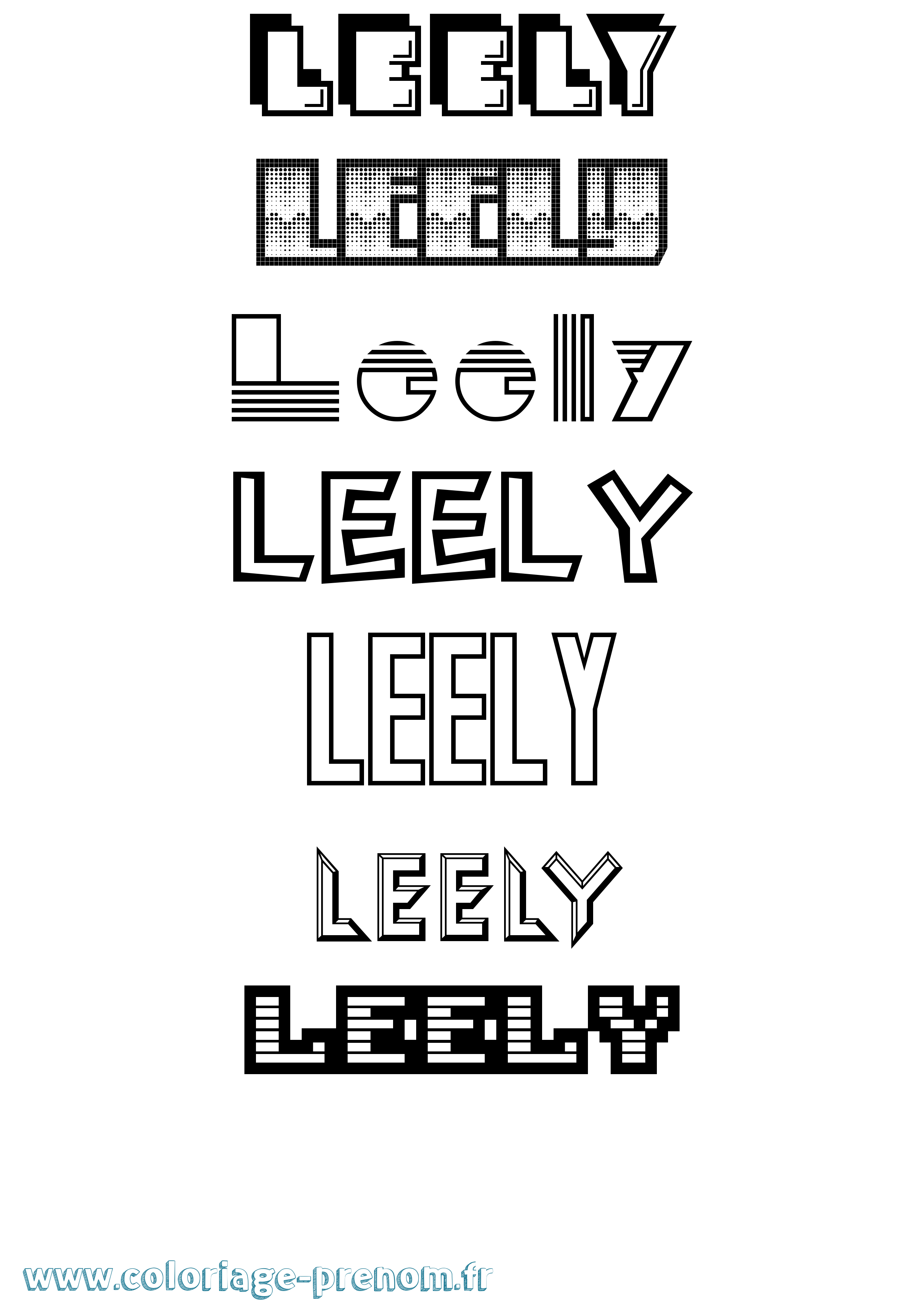 Coloriage Leely Jeux Vidéos Coloriage prénom Leely Jeux Vidéos